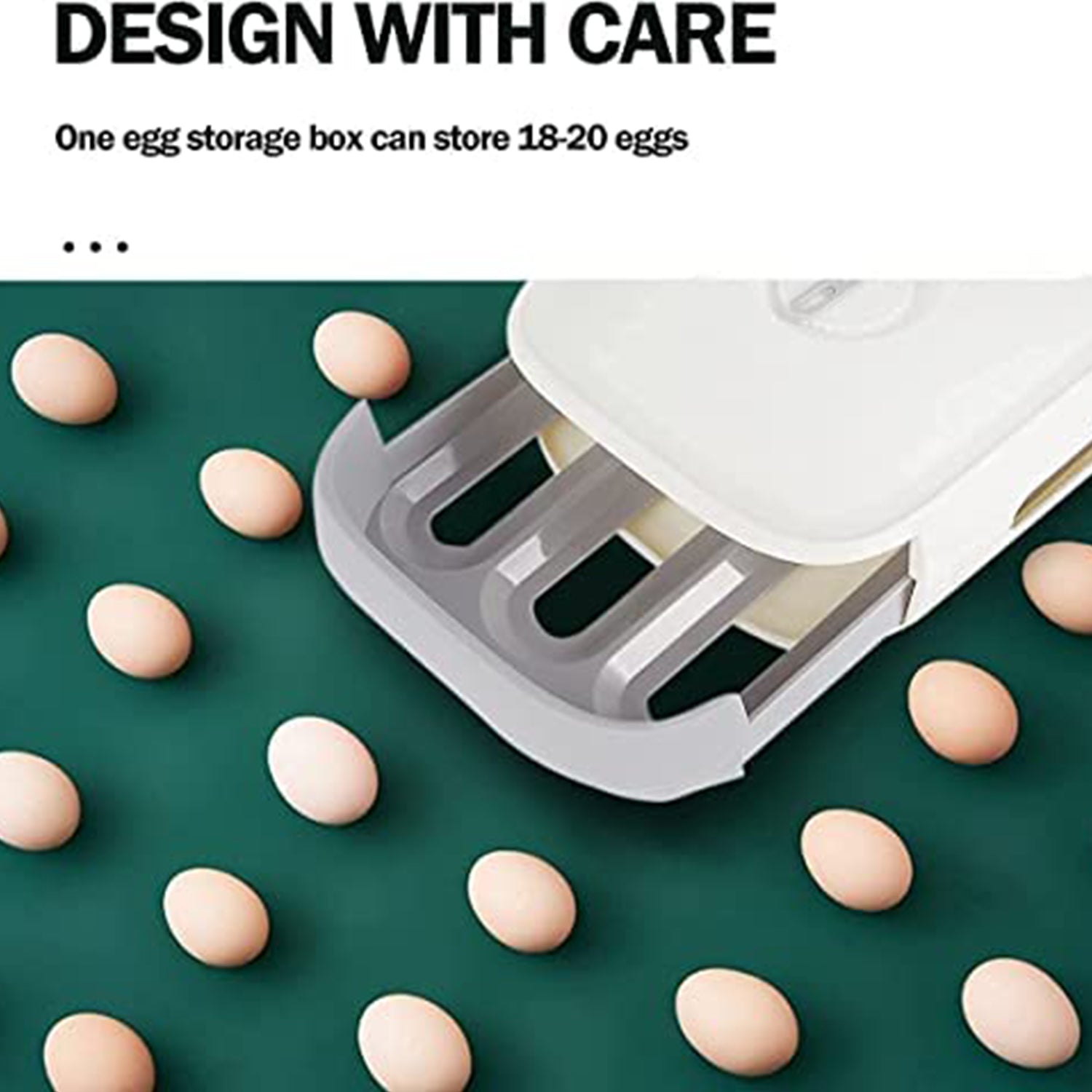 Egg Storage Box Plastic Egg Drawer Fridge Egg Organizer Egg Keeper Refrigerator Egg Drawer Plastic Egg Carton Covered Egg Holder Pantry Egg Bin Household Egg Tray (1 Pc) - Image 6