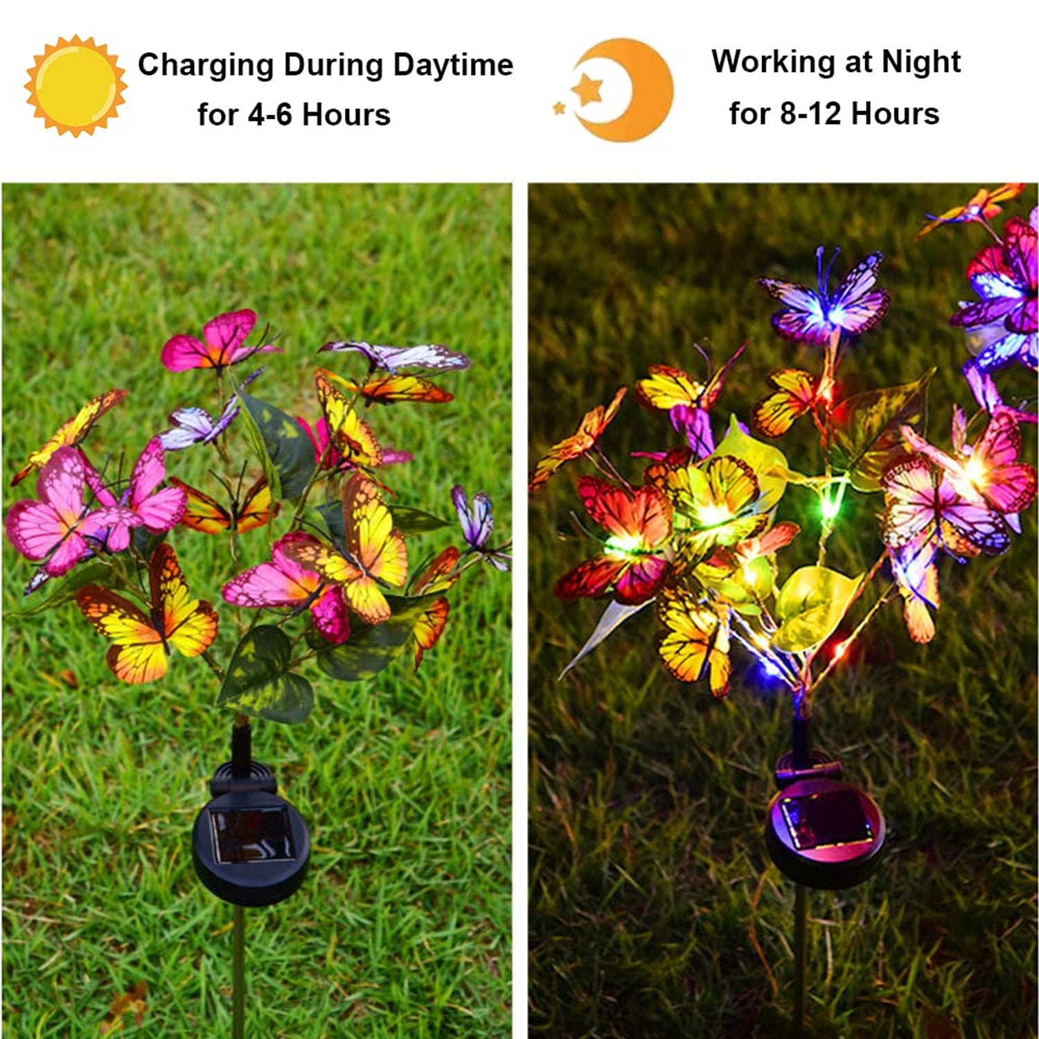 Solar-Powered LED Butterfly Garden Flower Light - Image 4