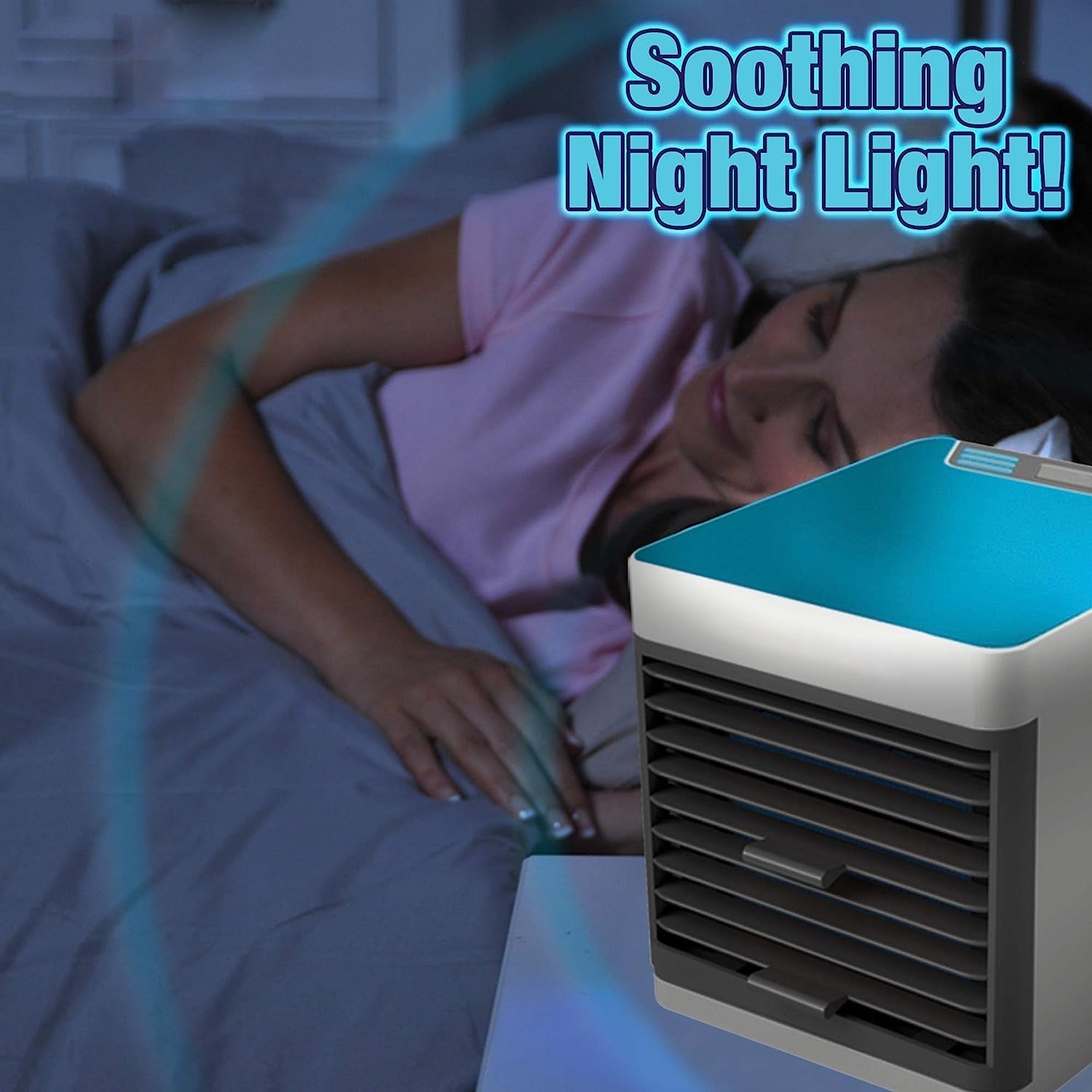 Mini Portable Air Cooler with LED Light & Water Fill - Image 9