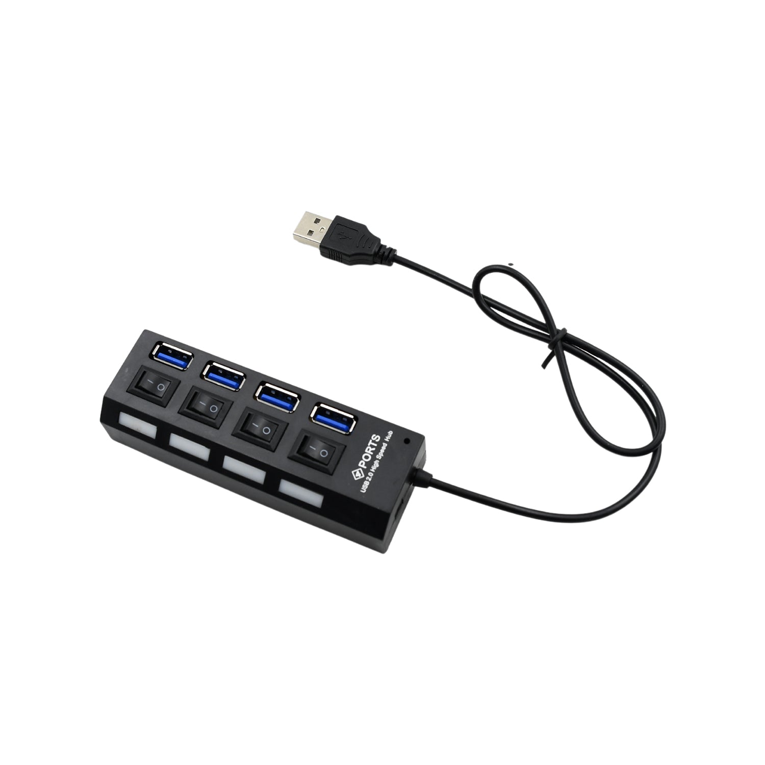 4 Port USB, HUB USB 2.0 HUB Splitter High Speed with On/Off Switch Multi LED Adapter Compatible with Tablet Laptop Computer Notebook - Image 4