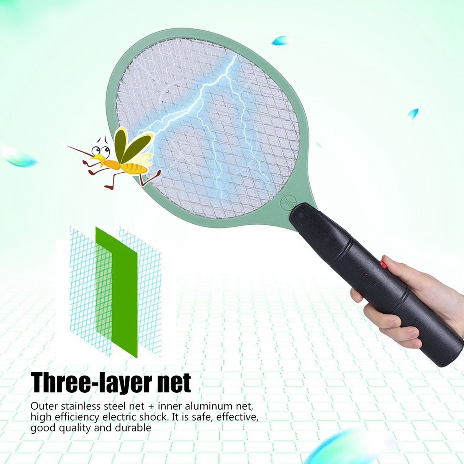 Rechargeable Electric Mosquito Killer Racket with Cable - Image 3
