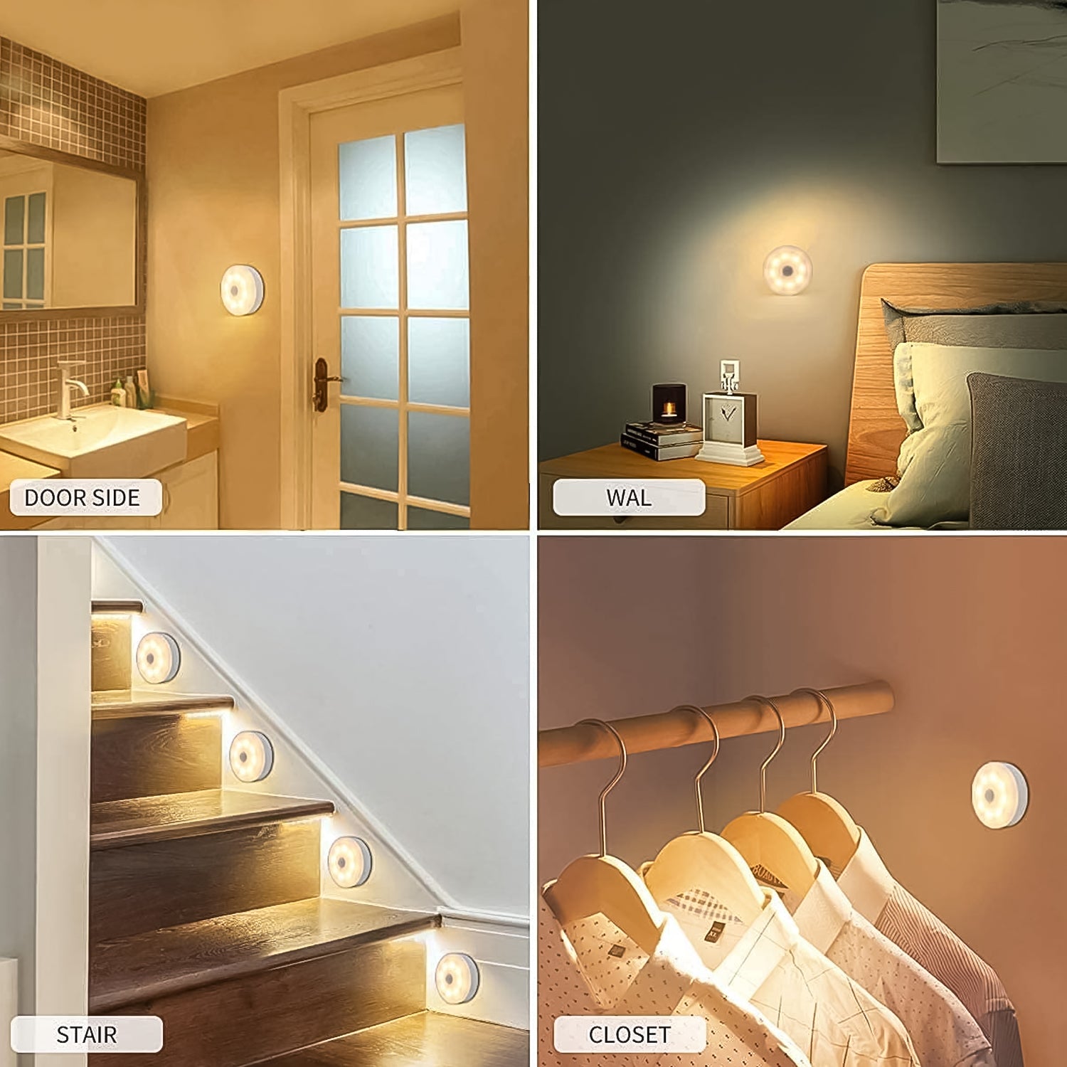 8 LED Night Lights With USB Charging & Double-Sided Adhesive Pads (1 Pc) - Image 4