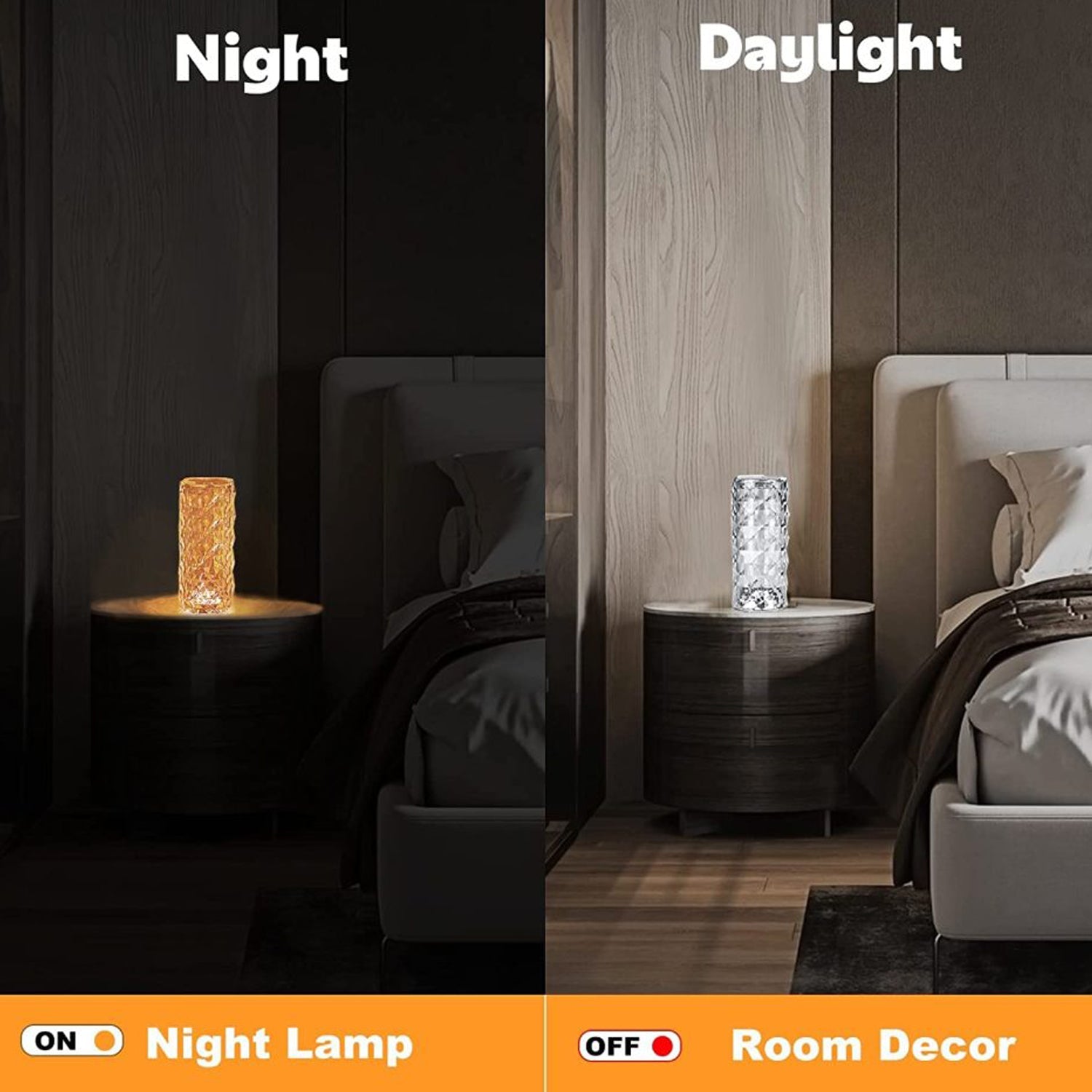 Crystal Touch Night Light for Bedroom Decor (16 Colors, Remote, USB) - Image 4