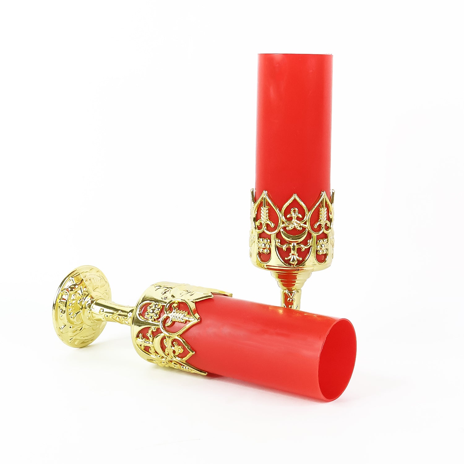 Decorative LED Candle Light Lamps with Golden Stand (2 Pc) - Image 5