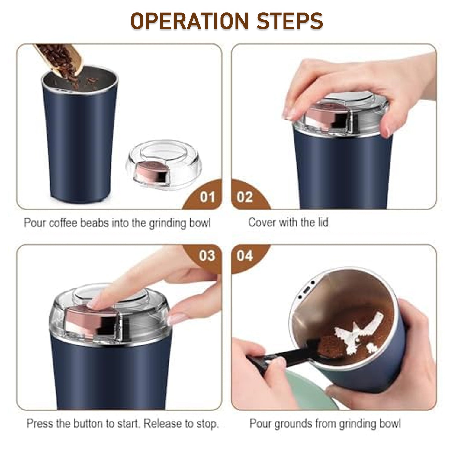 Stainless Steel Coffee Grinder Machine 300w (Multi Blades Grinder) - Image 6