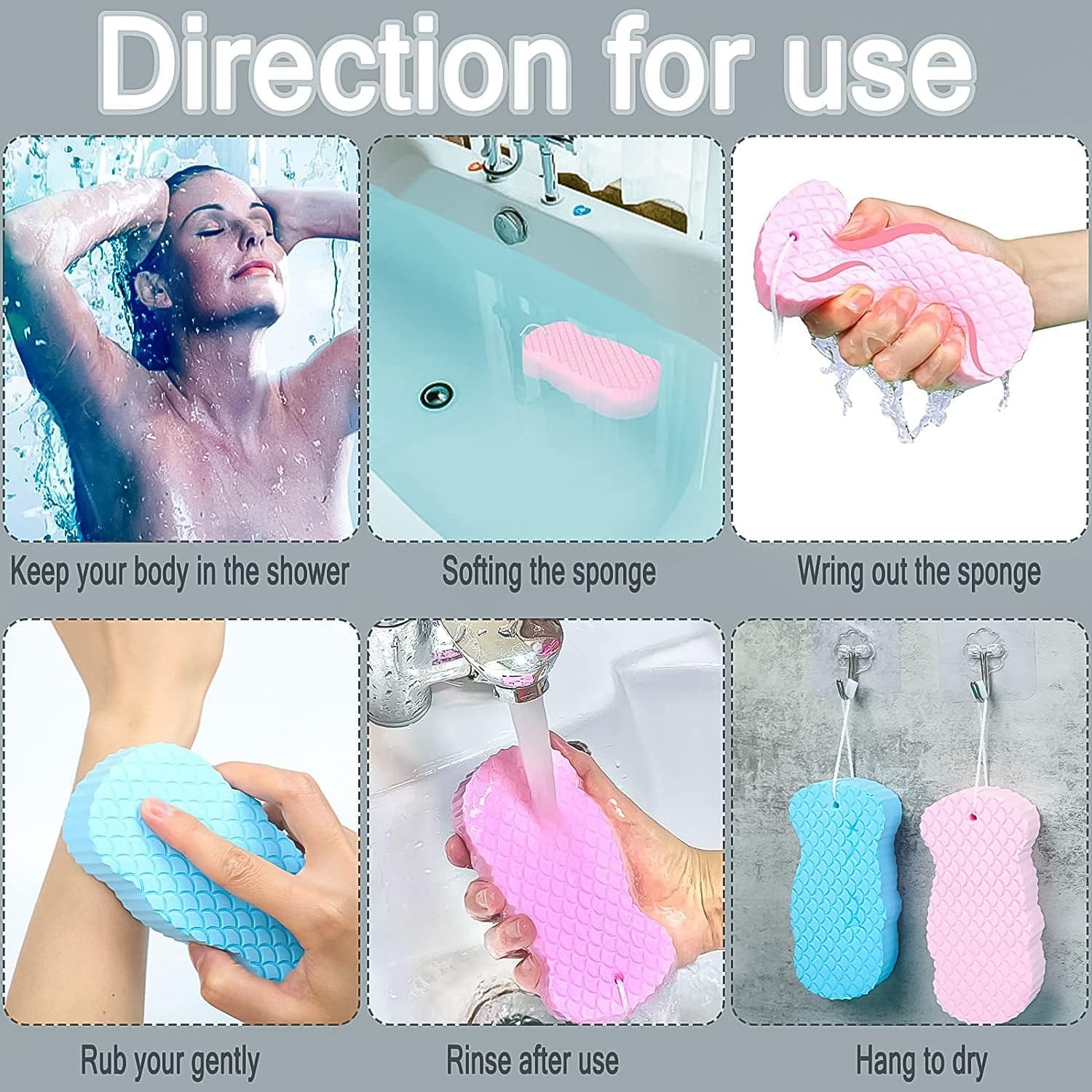 Ultra Soft Exfoliating Sponge | Dead Skin Remover Sponge For Body | Face Scrubber for Women and Men - Image 7