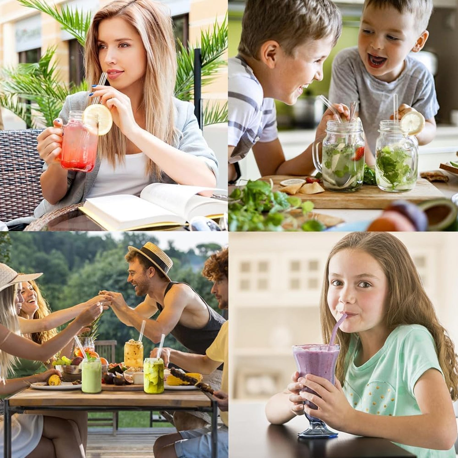 Reusable Glass Straws Clear Glass Drinking Straw 5Pc - Image 8