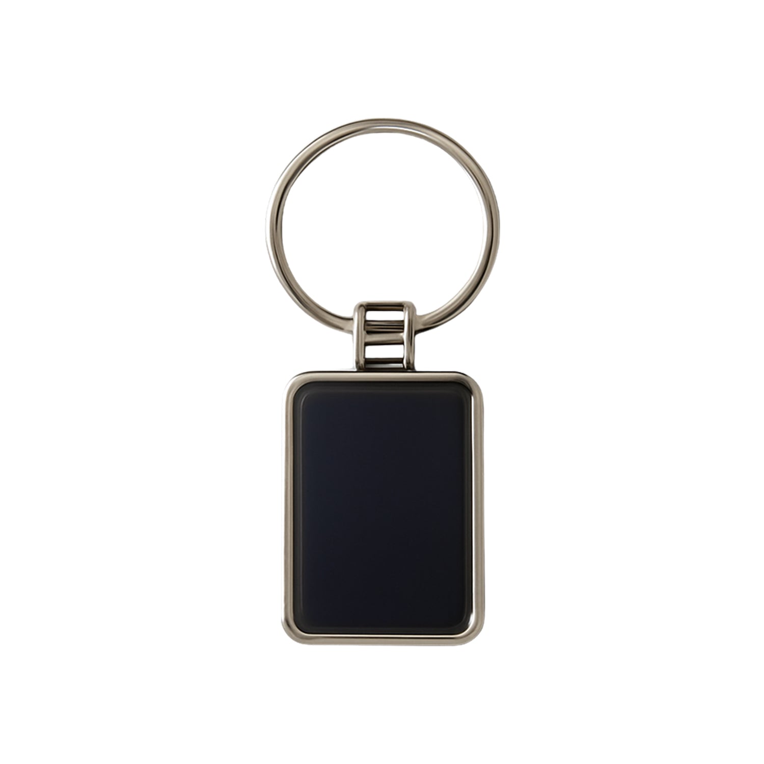 Premium Rectangular Black & Silver Metal Keychain (1 Pc) - Image 5