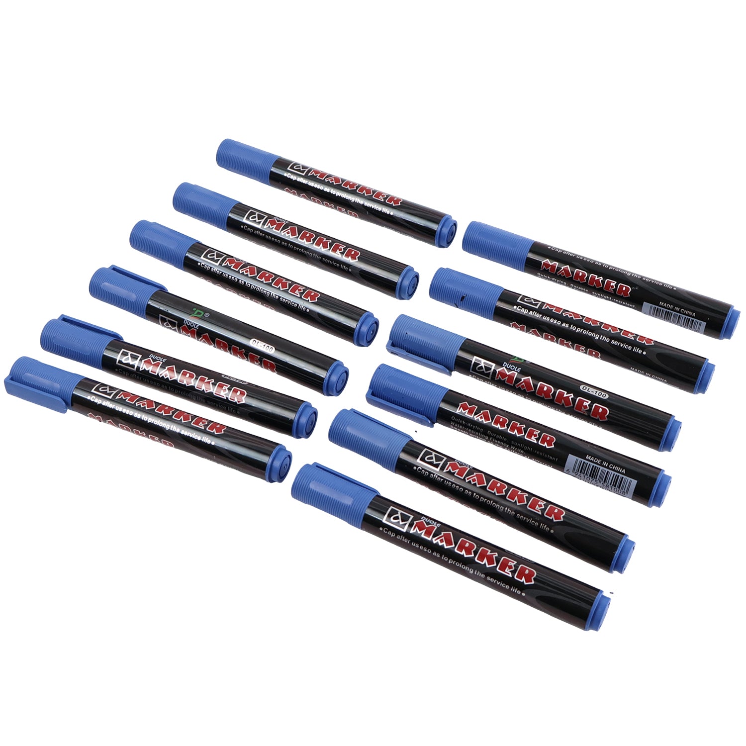 Premium Permanent Blue Marker Pen Set (12 Pc) - Image 5