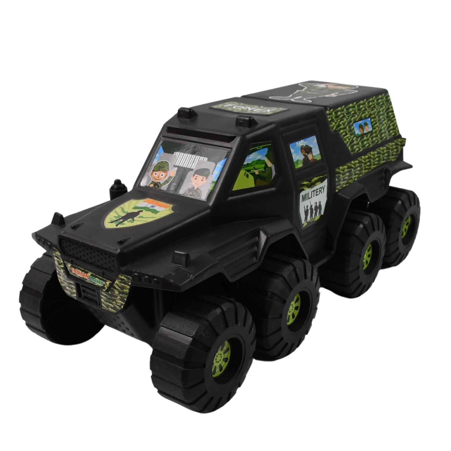 Big Military 8-Wheel Plastic Car Toy (1 Pc) - Image 4