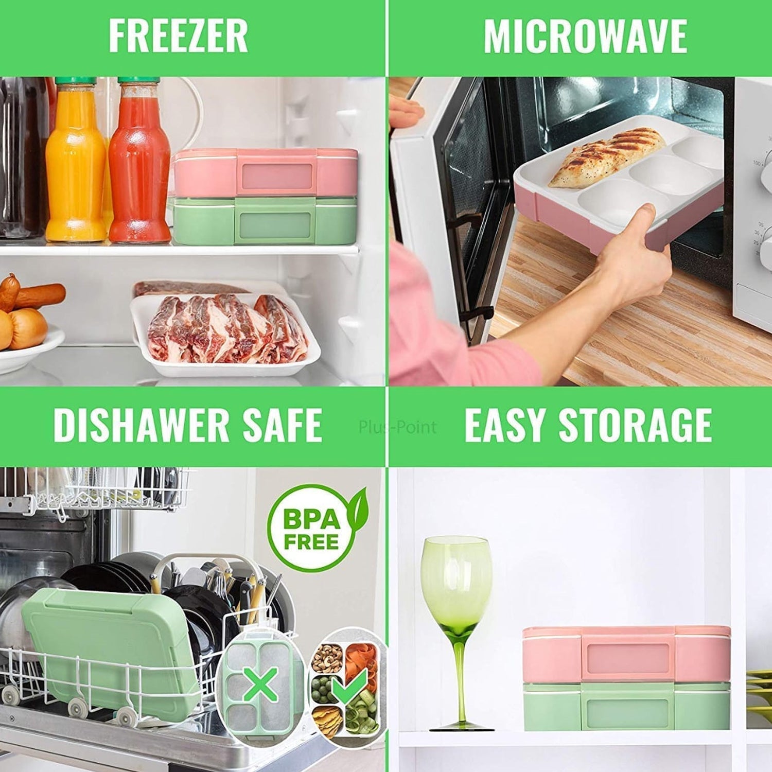 Leak-Proof Lunch Box with 4 Compartments for School & Office Use - Image 9