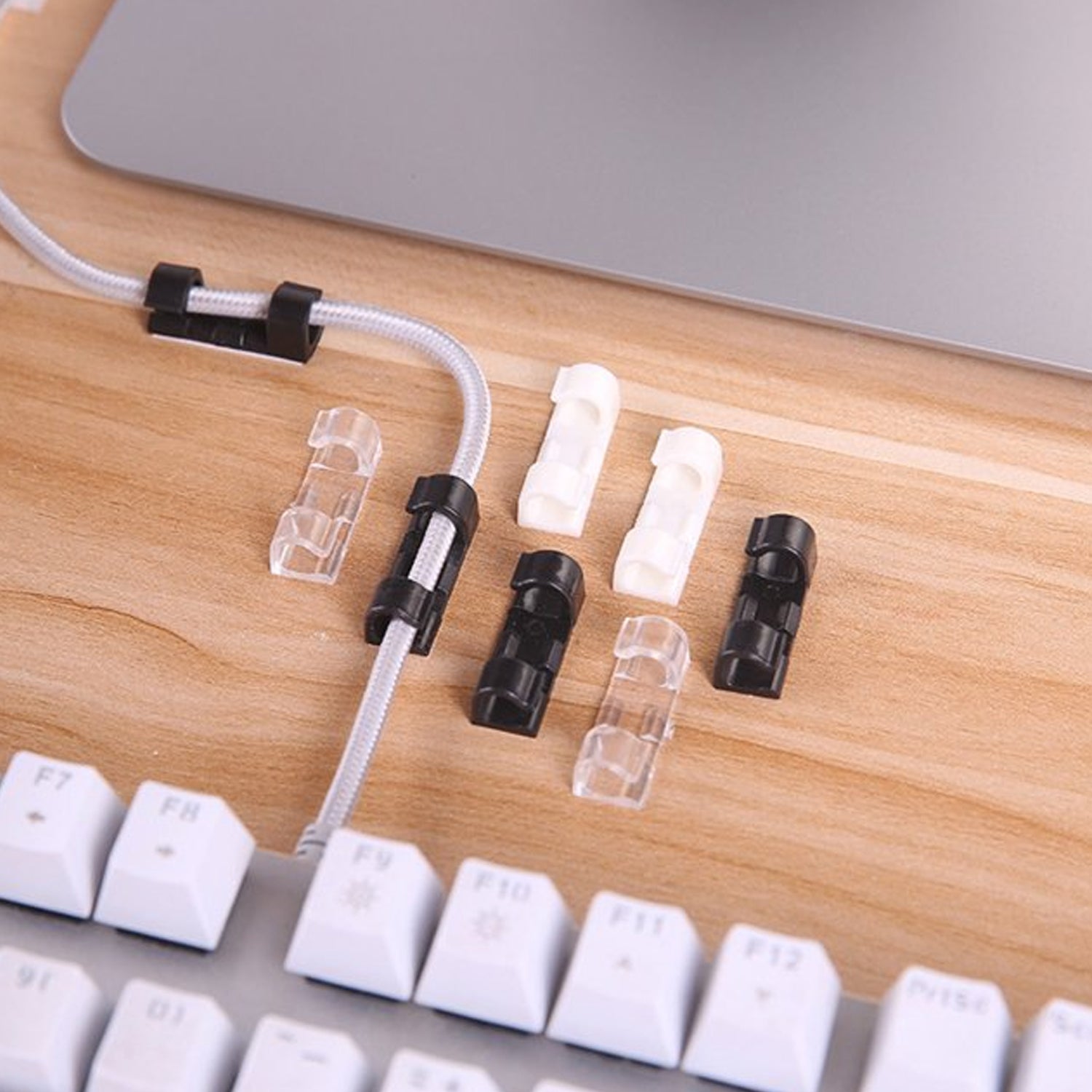 Plastic Cable Clips – Strong Adhesive Wire Organizer for Home, Office & Car (20 Pcs) - Image 5