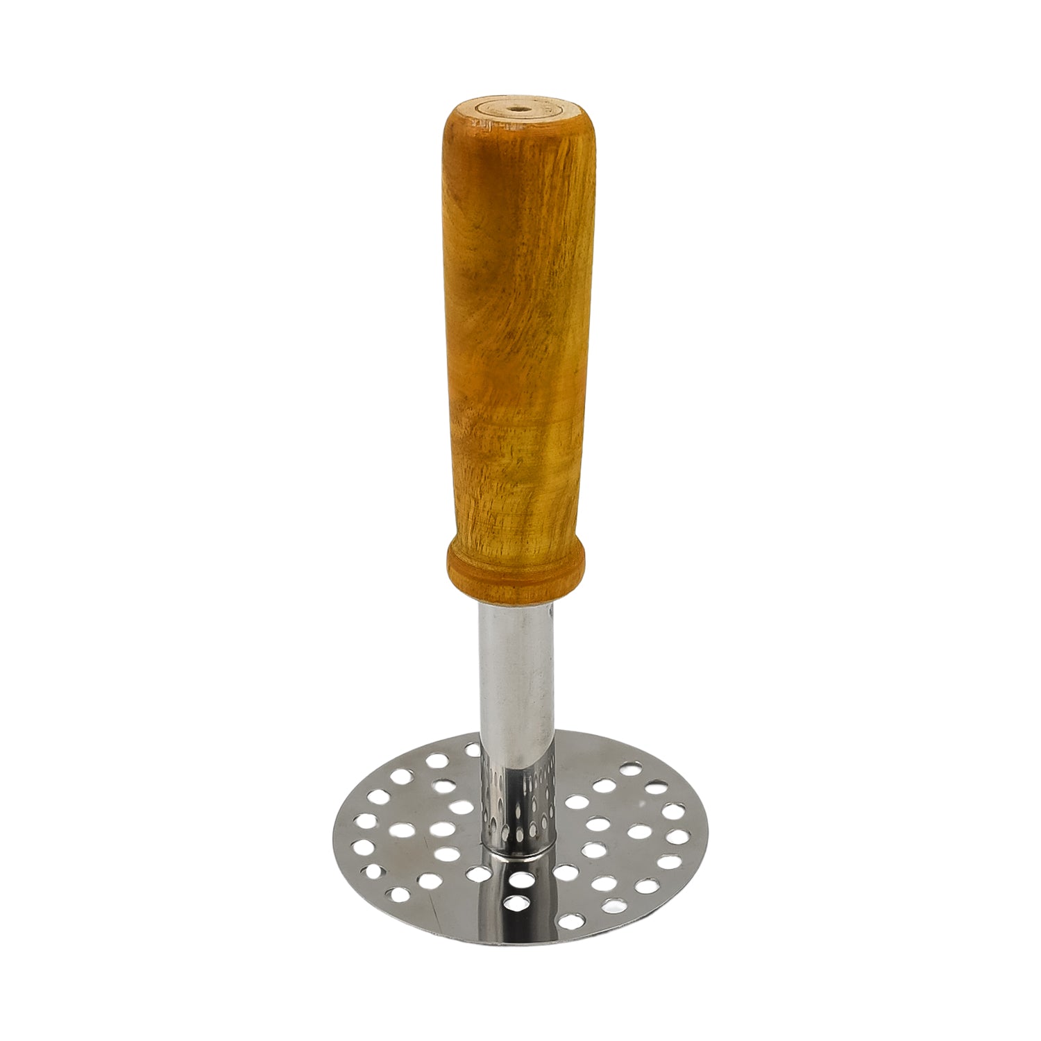 High Grade Stainless Steel Potato Masher Paubhaji / Pav Bhaji Masher with Wooden handle (1 Pc) - Image 5