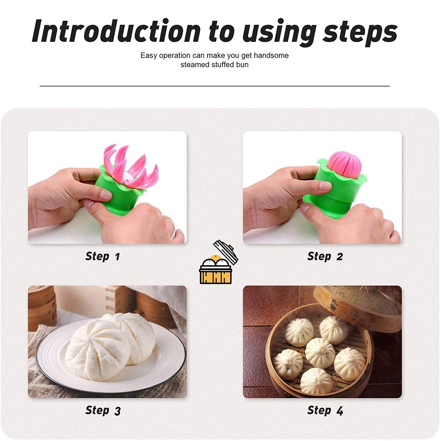 Momos maker Plastic Mold and Filling Spoon Cooking Tools Set Steamed Stuffed Bun Maker and Dumpling Maker for Cooking Delicious - Image 6
