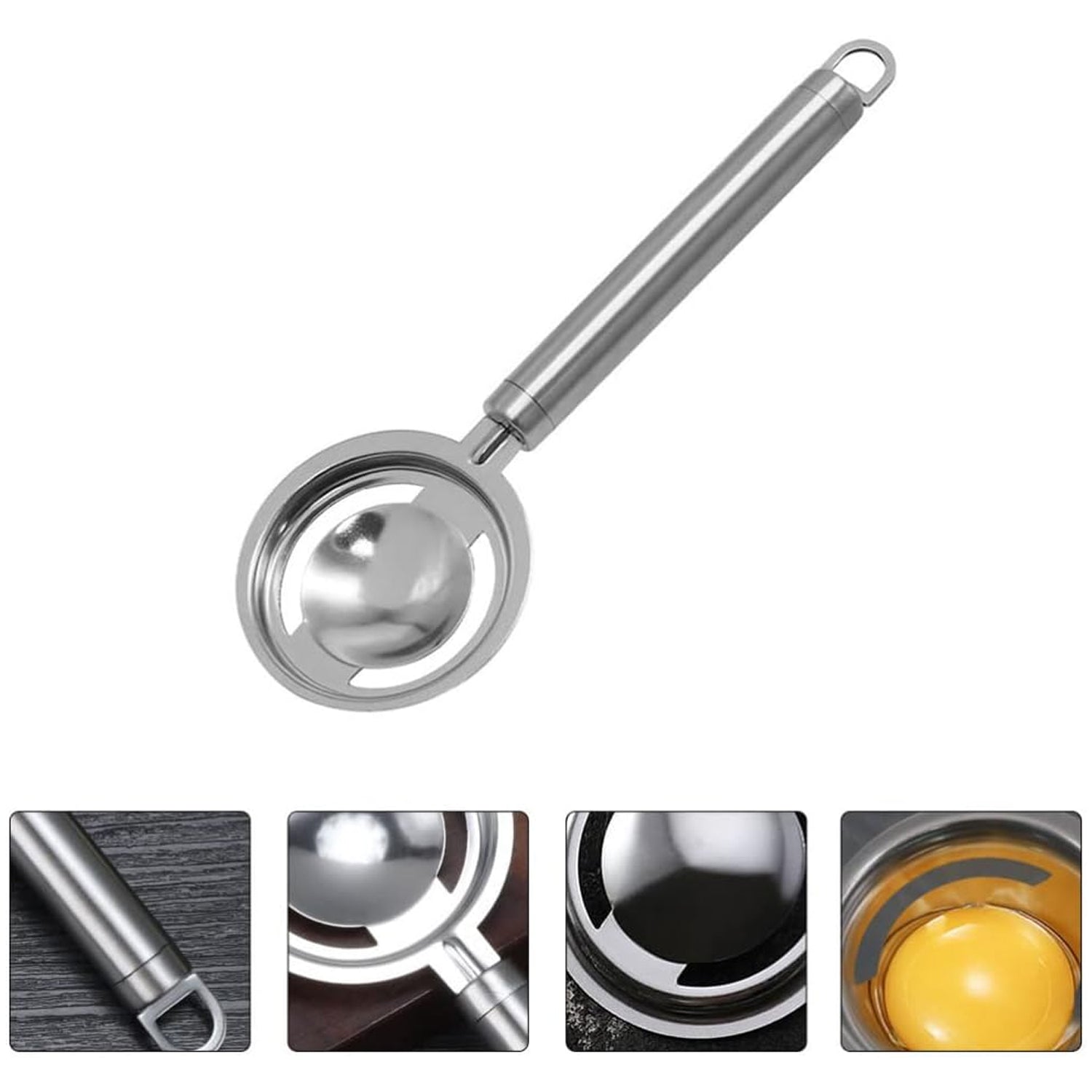 kitchen tools Egg Yolk White Separator Stainless Steel Egg White Separator Tools Eggs Yolk Filter Gadgets Kitchen Gadgets Separating Funnel Spoon Egg Divider Tools - Image 6