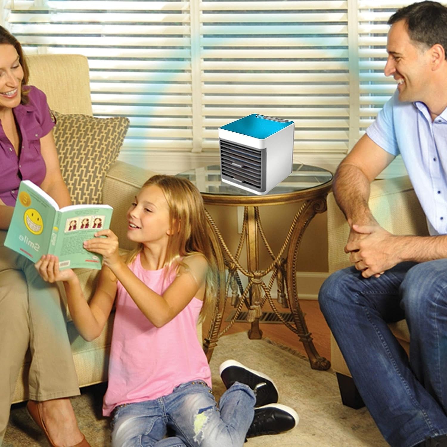 Mini Portable Air Cooler with LED Light & Water Fill - Image 3