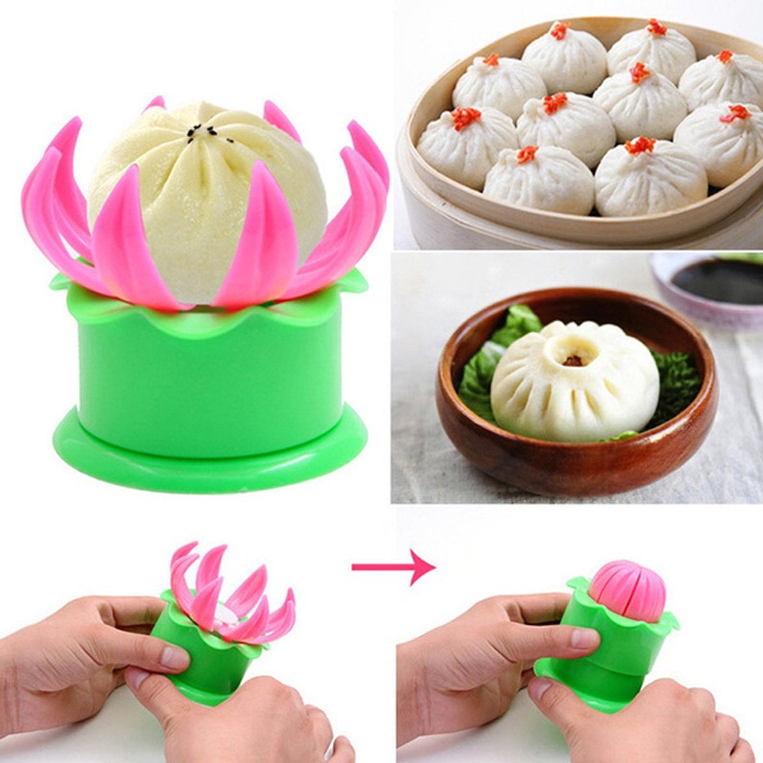 Momos maker Plastic Mold and Filling Spoon Cooking Tools Set Steamed Stuffed Bun Maker and Dumpling Maker for Cooking Delicious - Image 7