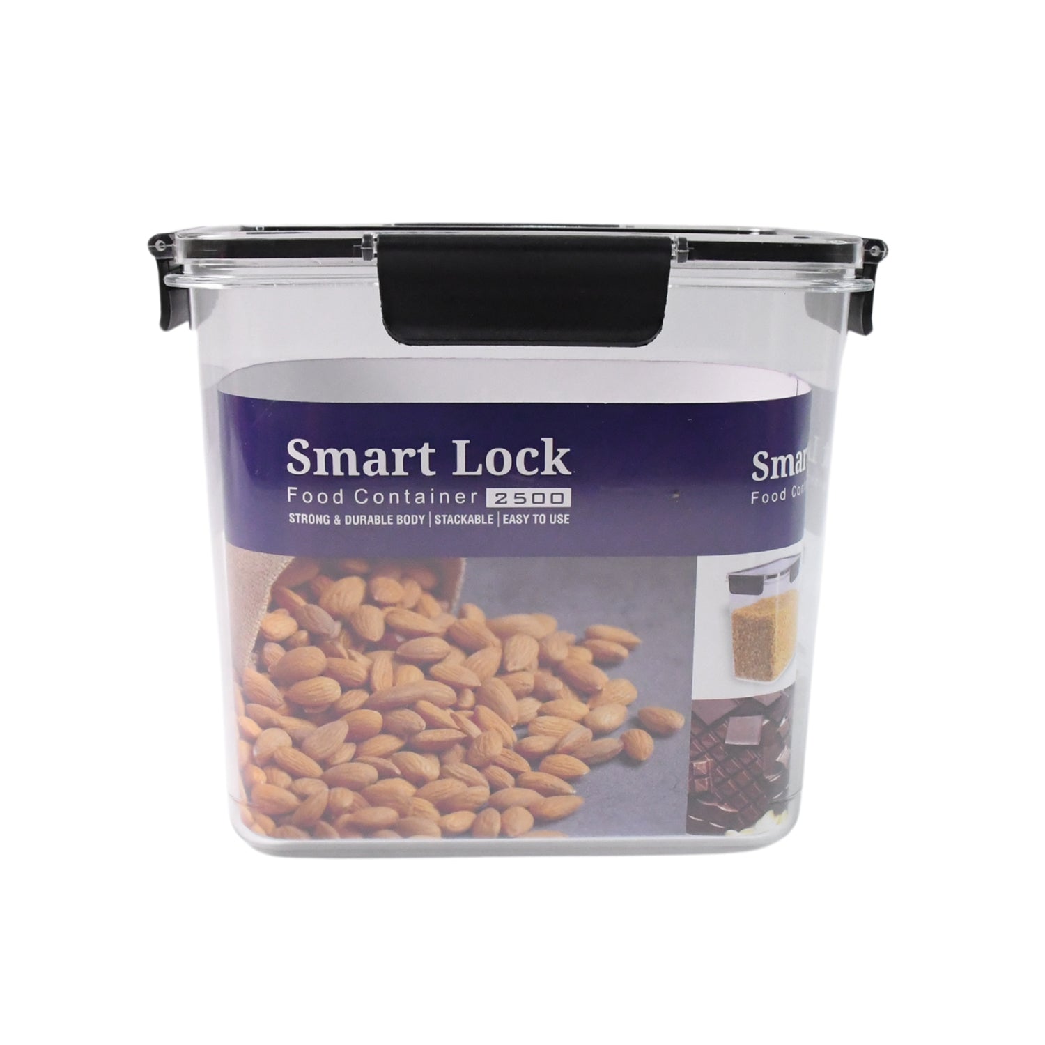 Food Storage Container Airtight Plastic Container with Easy Snap Lids (2500ml / 1 Pc) - Image 5