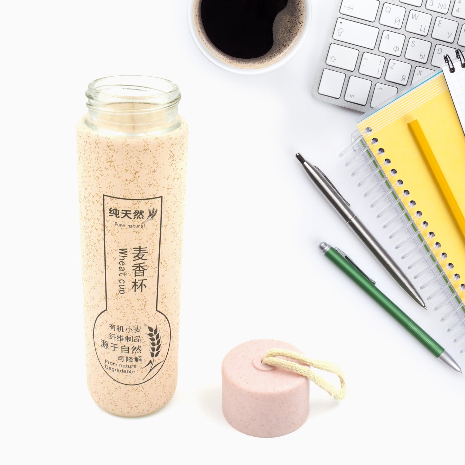 350ml Leak Proof Glass Water Bottle - Hot & Cold, BPA Free, Travel - Image 5