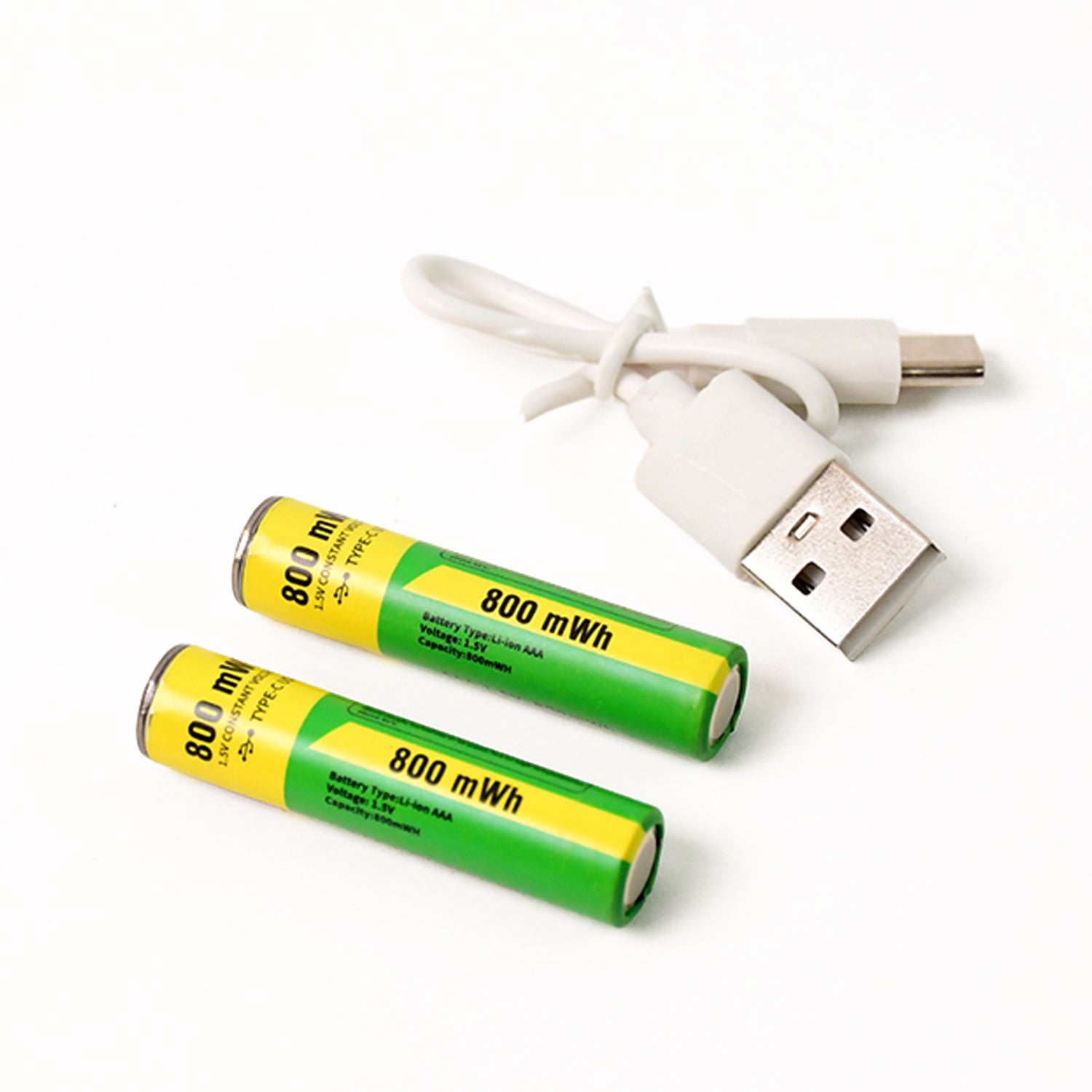 AAA Rechargeable 800 mWh Batteries With Recharging Cable (2 Pc Set) - Image 5