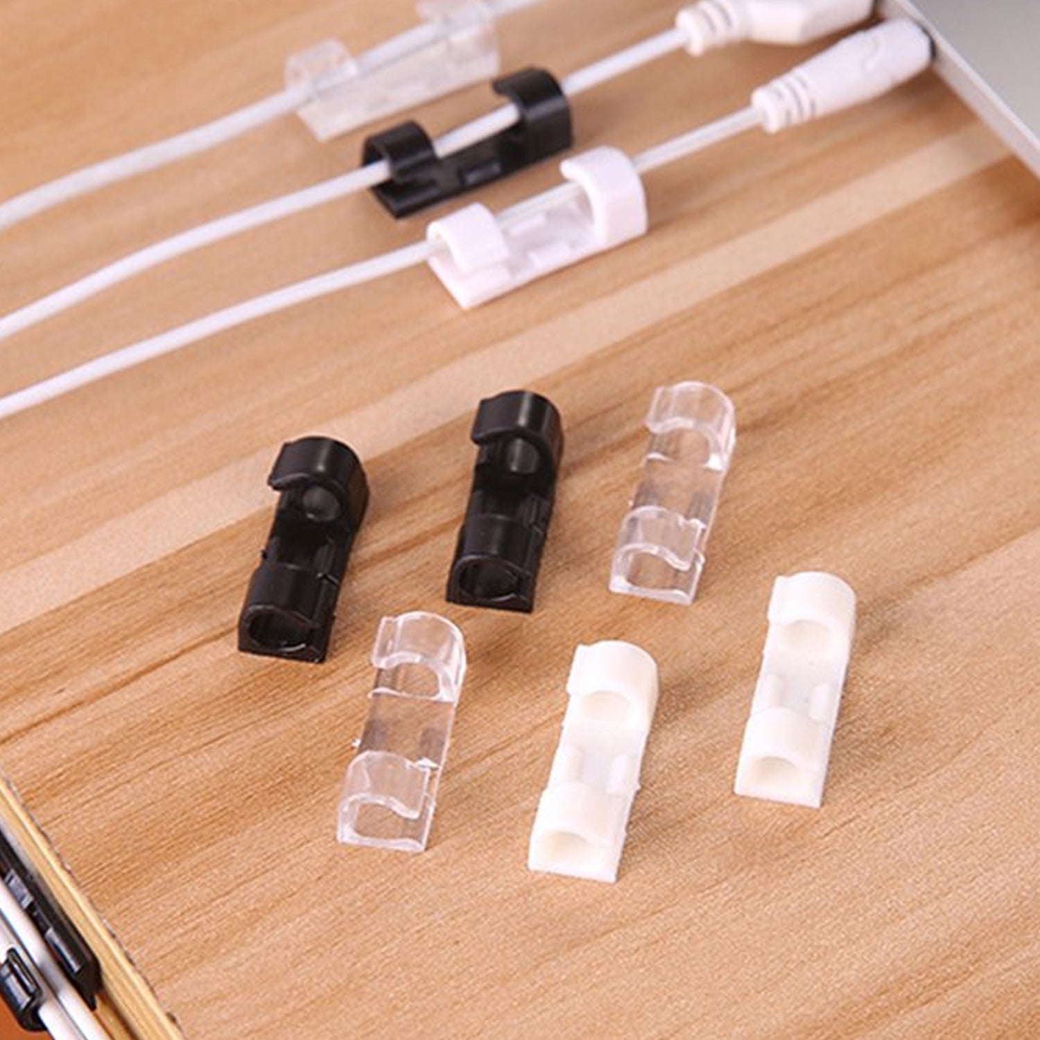 Plastic Cable Clips – Strong Adhesive Wire Organizer for Home, Office & Car (20 Pcs) - Image 7