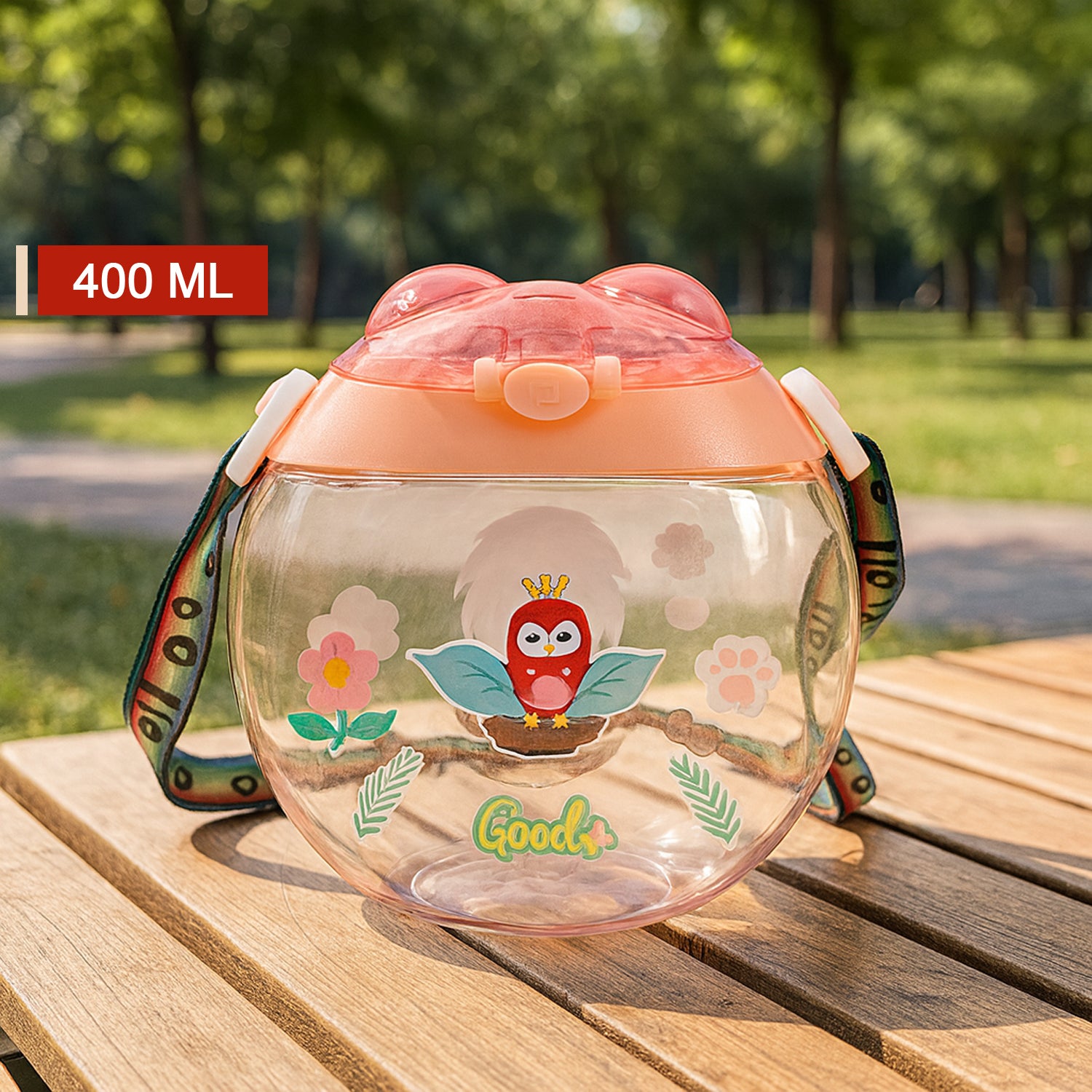 Round Belly Shape Kids Water Bottle (400Ml / 1 Set ) - Image 4