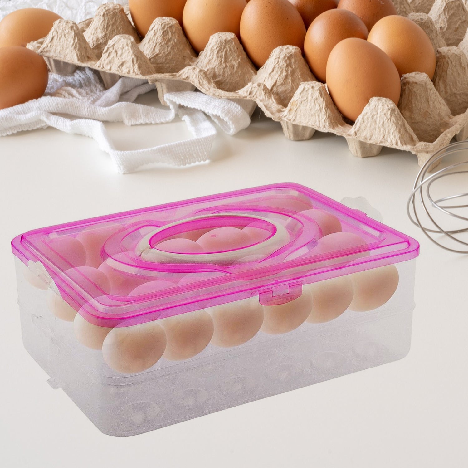 Double Layer 24 Grid Egg Storage Box for Egg Storage Container - Image 9