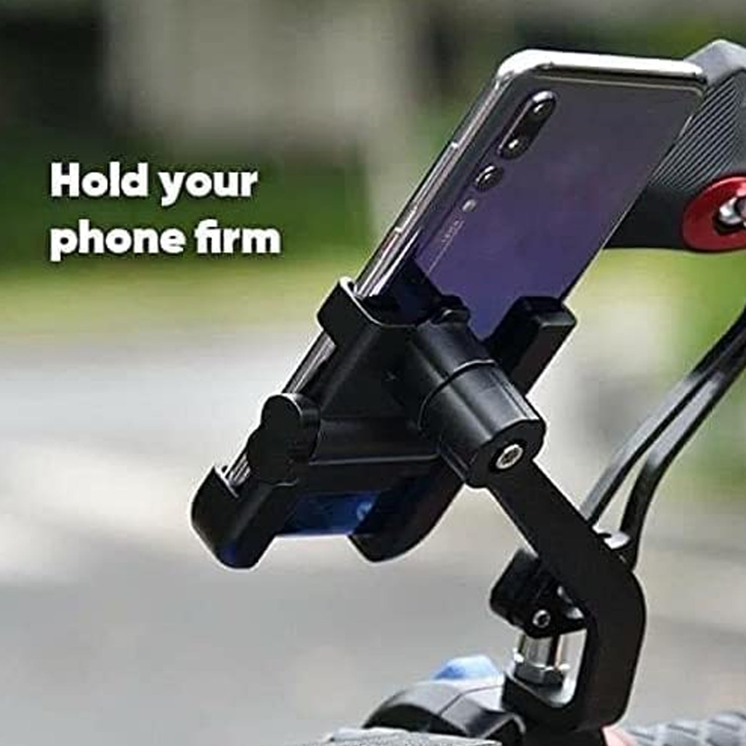 Mobile Phone Holder With Easy Adjustable Rear View Mirror Mount Solid Metal Cradle Stand Suitable for Bike & Mobile Phones - Image 5