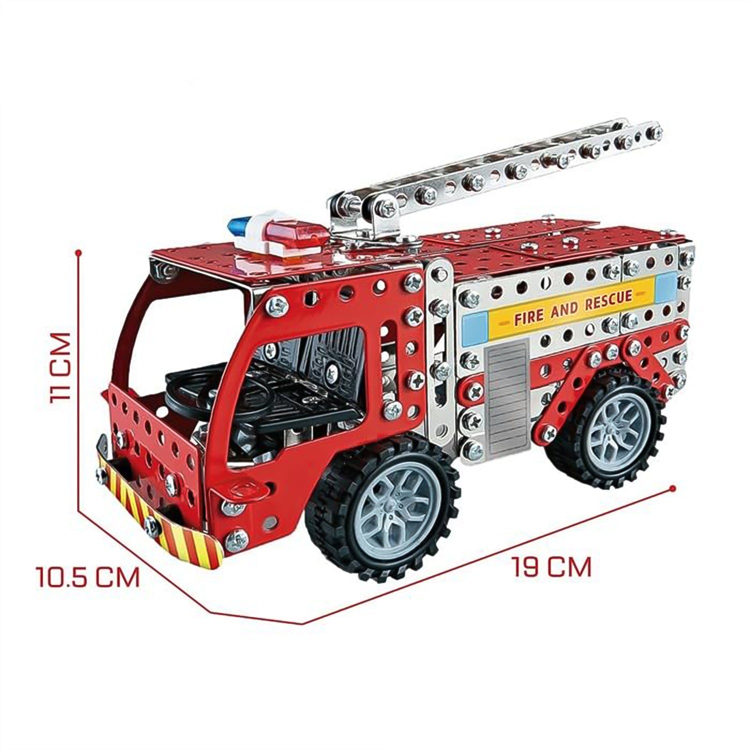 Metal DIY Fire Truck Building Blocks for Kids (Fire Truck / 292pcs of truck tool / 1 Set) - Image 6