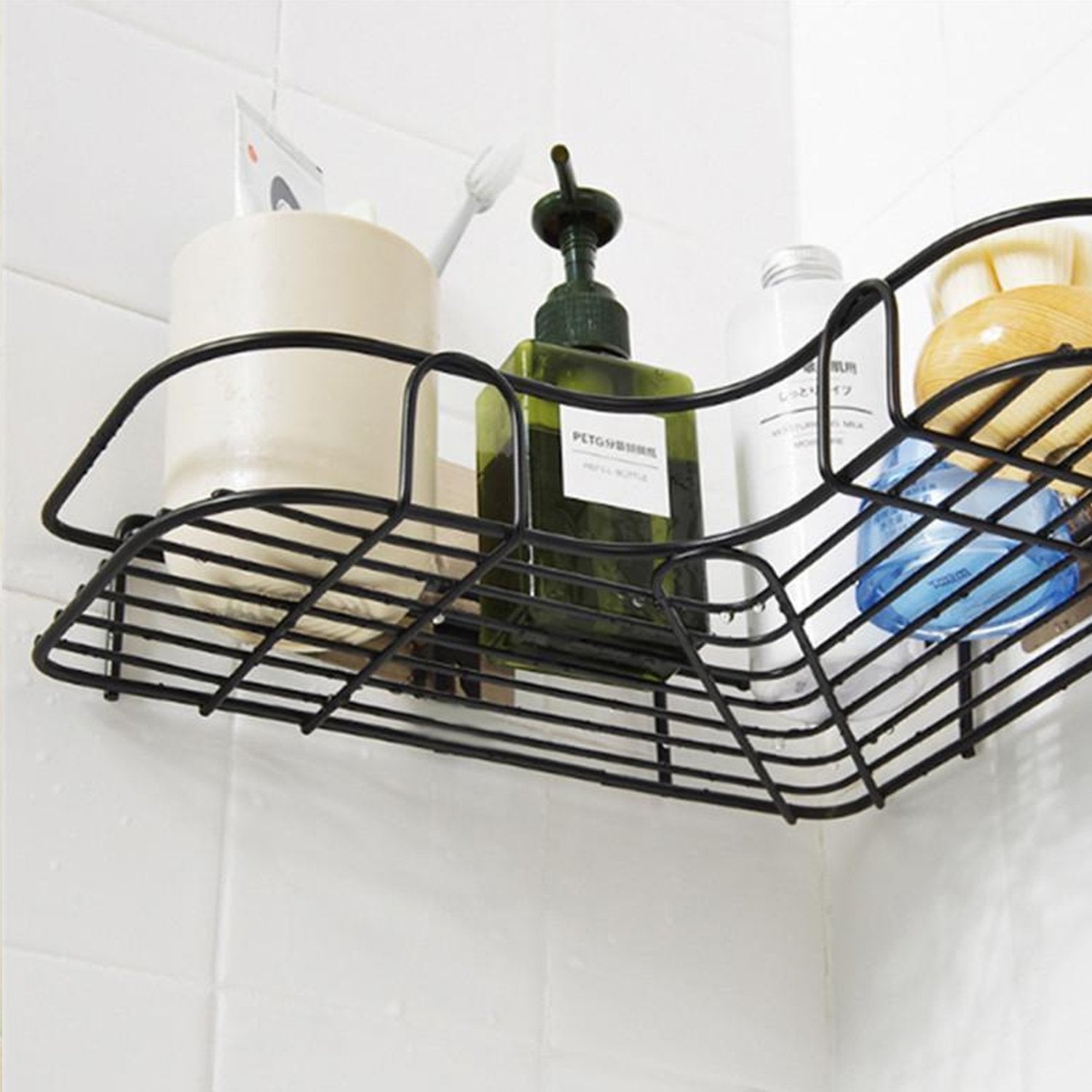 Self-Adhesive Kitchen-Bathroom Corner Shelf Organiser Storage Rack - Image 7