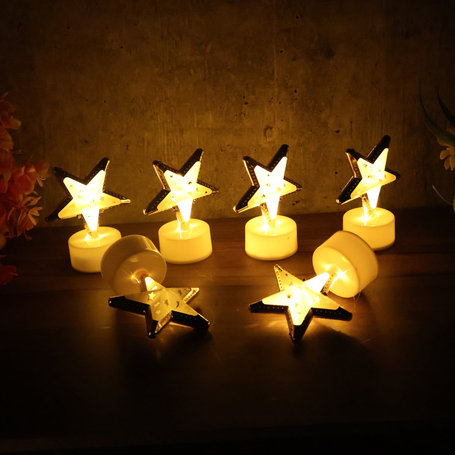 Decorative Star Shaped Flameless LED Candles (12 Pc) - Image 3