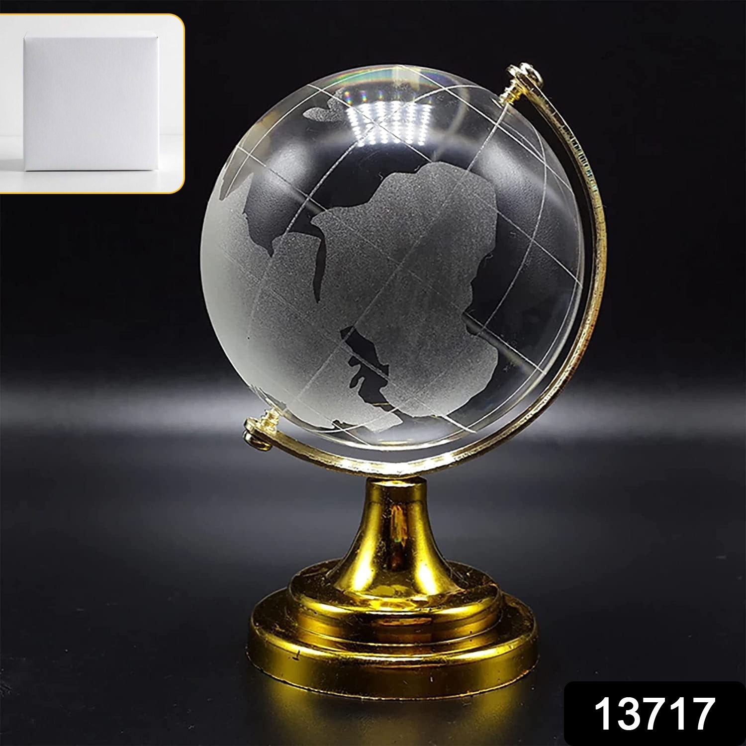 Crystal Globe / World Map 50 mm with Golden Stand (1 Pc) - Image 2