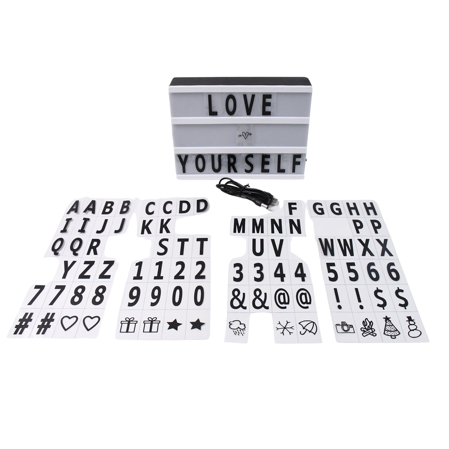 Black Mini A6 Magnetic Cinematic Light Box with 82 Characters and 10 Emojis (1 Set) - Image 5