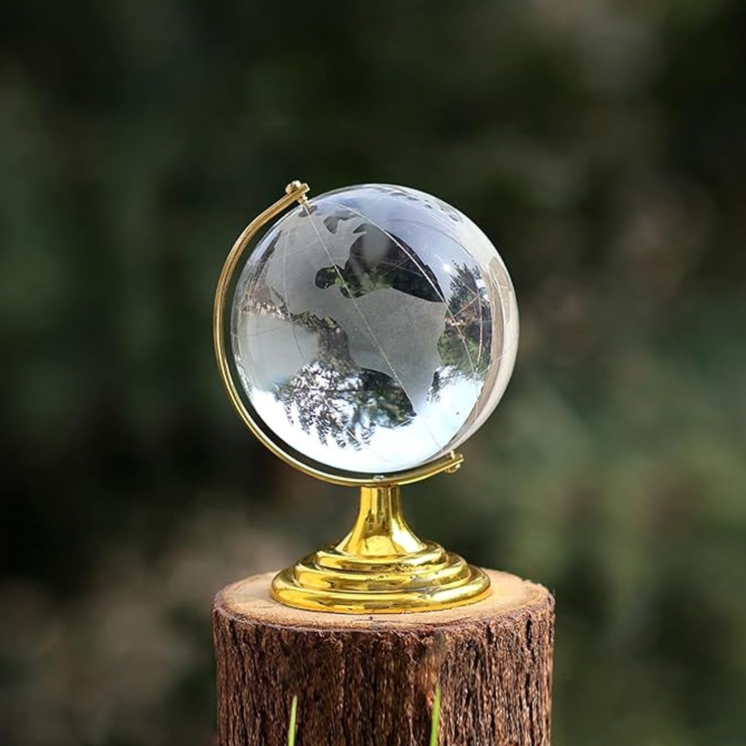 Crystal Globe / World Map 50 mm with Golden Stand (1 Pc) - Image 3