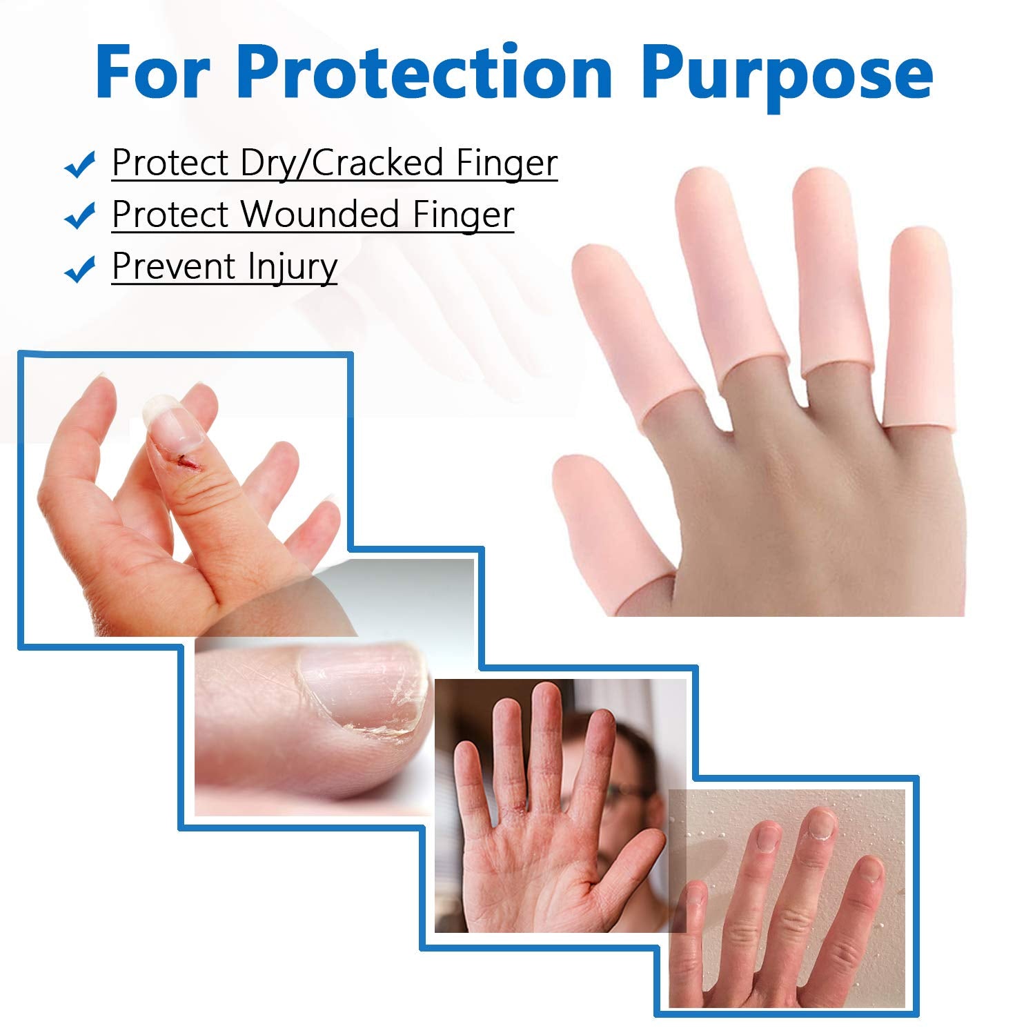 Finger Caps, Silicone Finger Protectors Sleeves (Finger Cots / 145 Pcs Set Approx) - Image 4