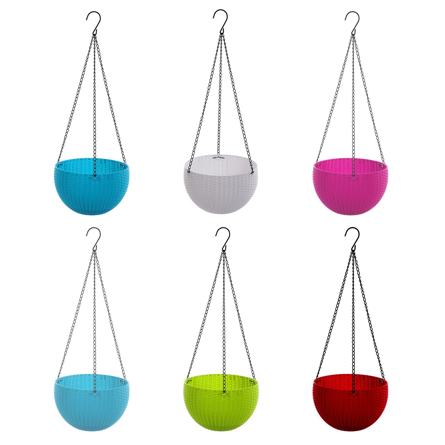 Plastic Hanging Flower Pot and Flower Pot with Chain (6 Pc) - Image 7