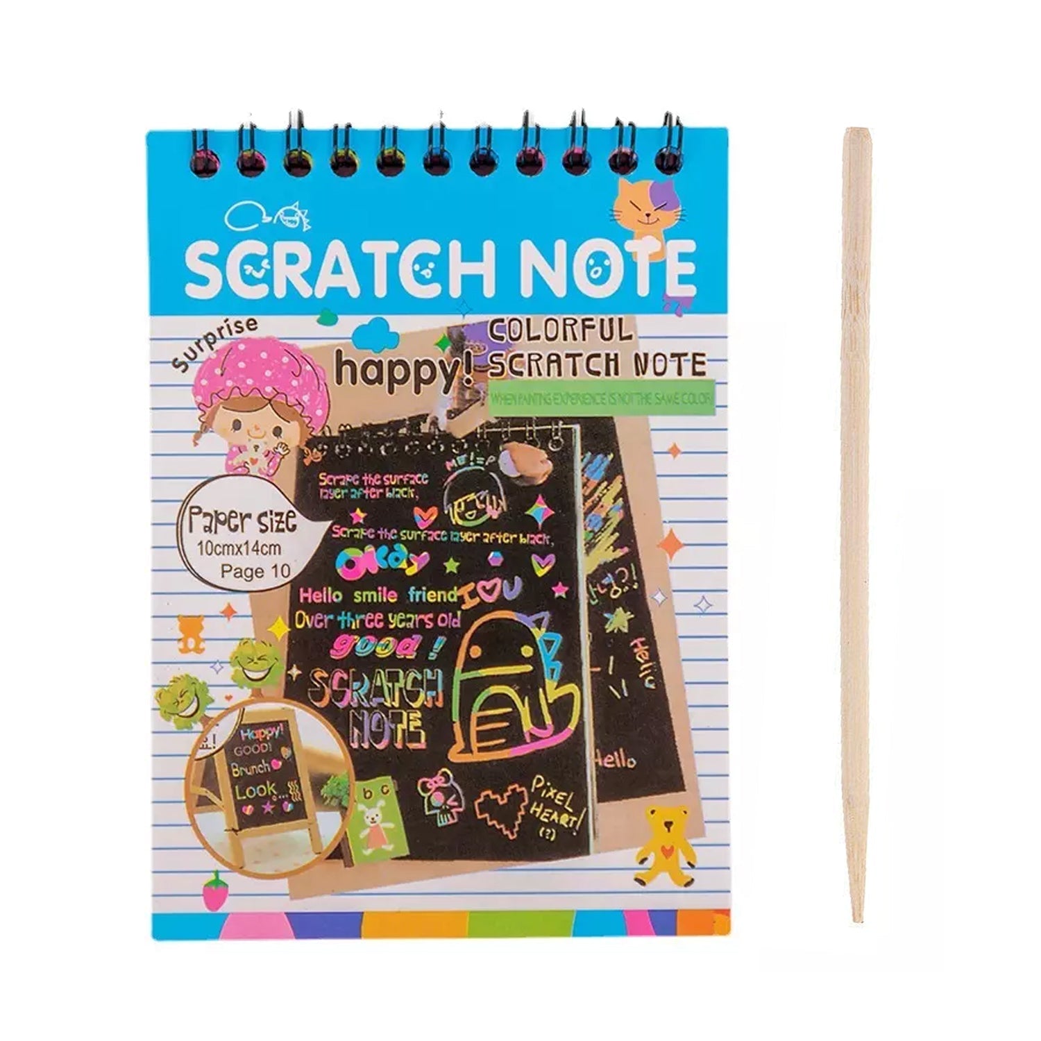 Crafts Rainbow Art Scratch Paper Book (10 Pages, Pack of 1) - Image 4