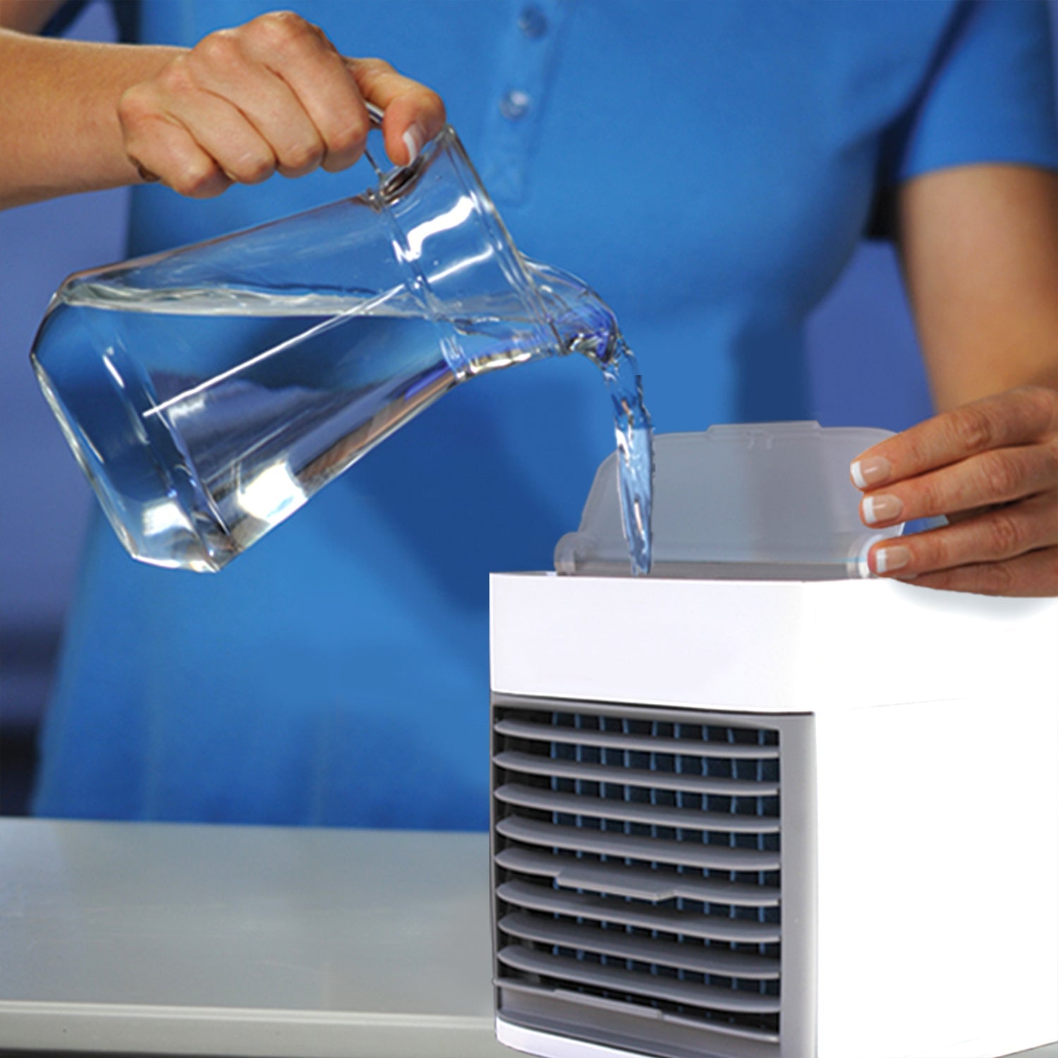 Mini Portable Air Cooler with LED Light & Water Fill - Image 4