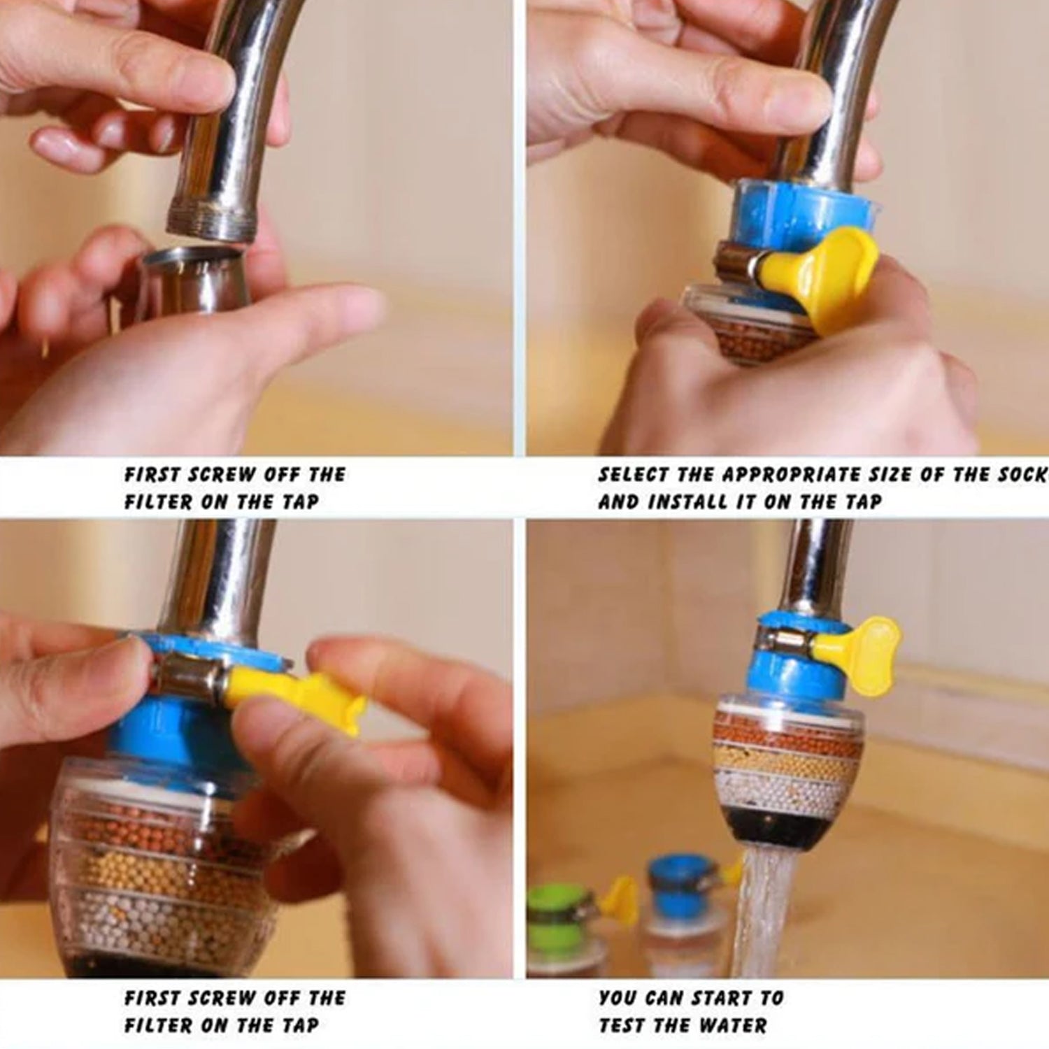 Water Faucet, Clean Purifier Filter Cartridge Water Tap, Upgrade Universal Interface Faucet Filter (Six Layer Purifier) - Image 7