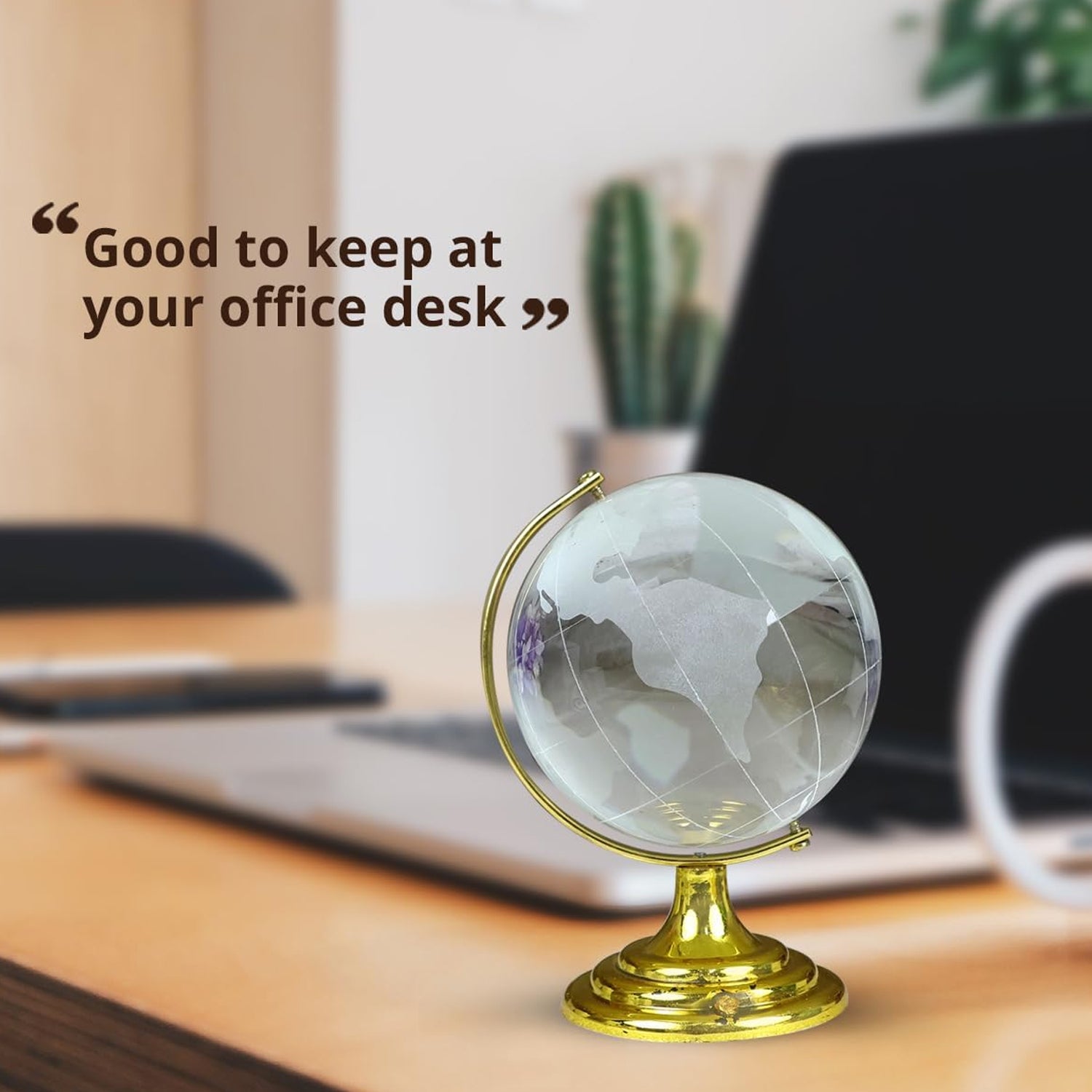 Crystal Globe / World Map 50 mm with Golden Stand (1 Pc) - Image 4