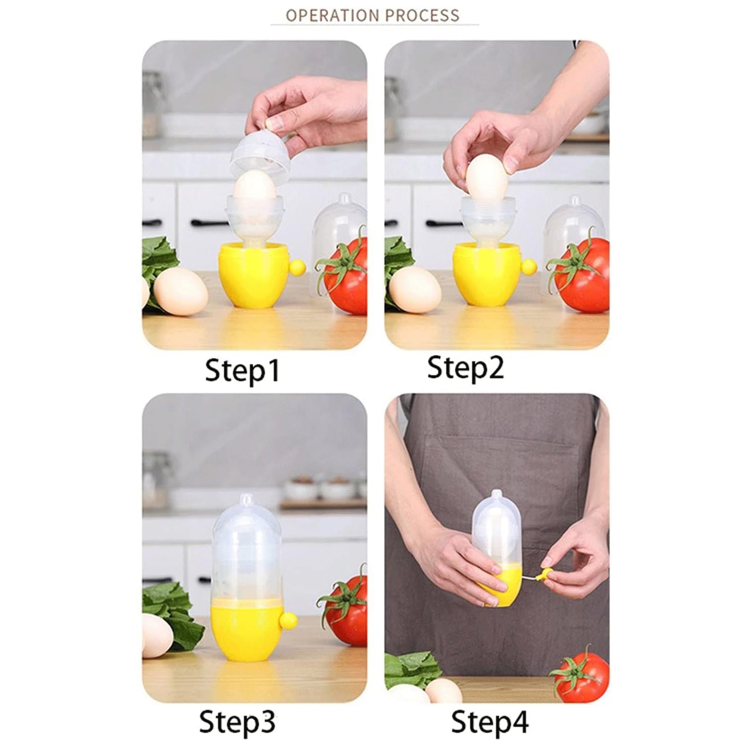 MANUAL EGG PULLER SCRAMBLER HOUSEHOLD WHITE EGG YOLK MIXER KITCHEN TOOL MIX MANUAL SCRAMBLER CONVENIENT WITHOUT BREAKING EGGS. - Image 7