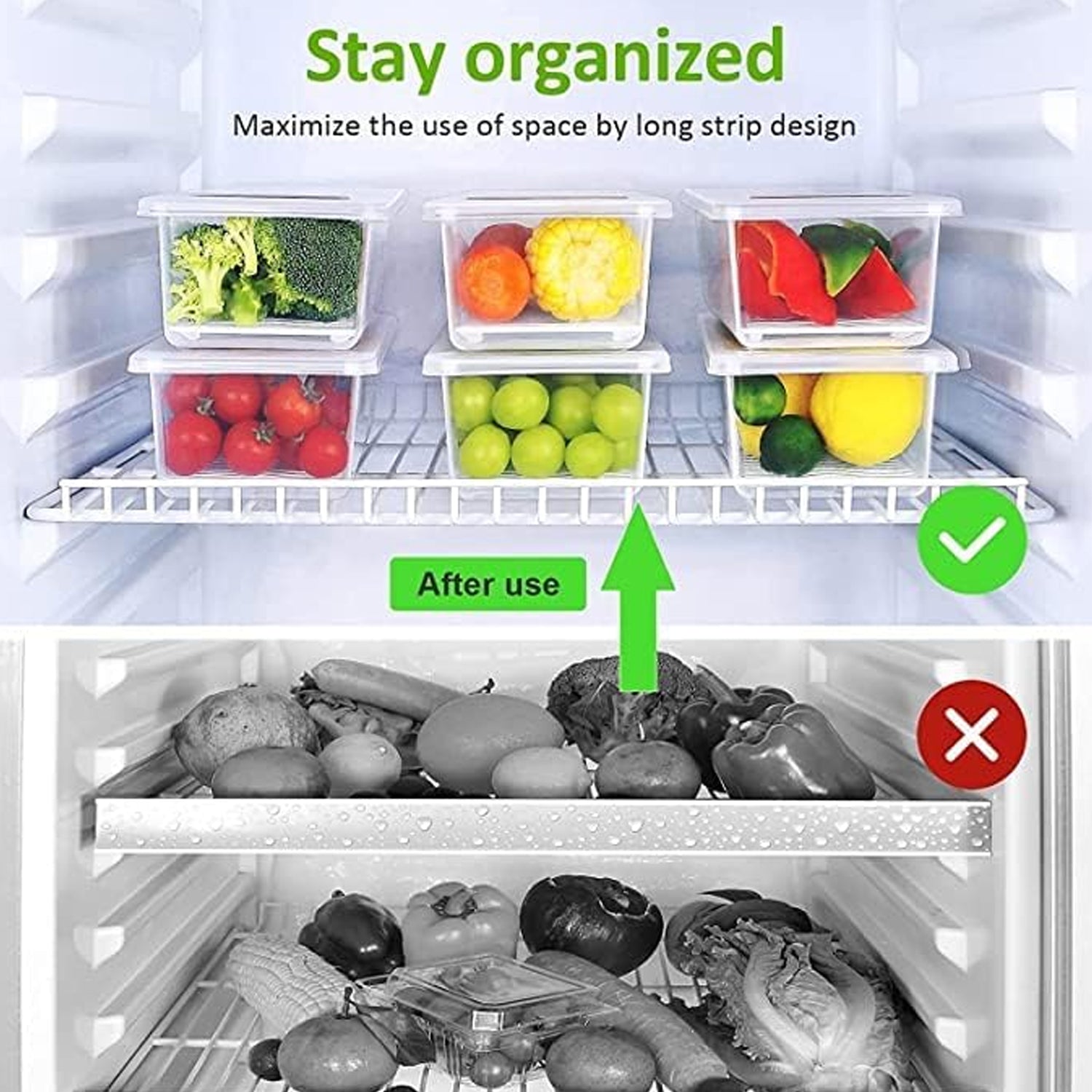 Vegetables & Fruits Freezer Storage Container (PACK OF 6PC 1500ML) - Image 6