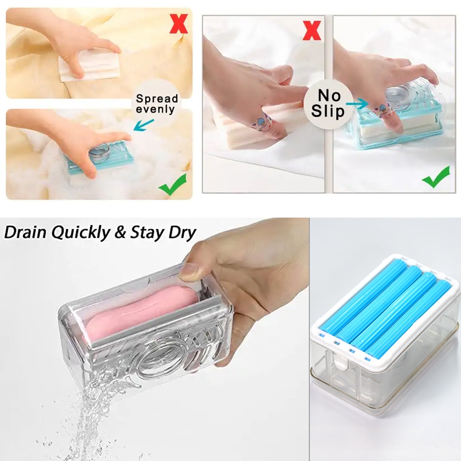 2-in-1 Portable Soap Dish & Dispenser – Multifunctional Soap Holder with Roller & Drain Holes for Bathroom, Kitchen, Home Use (1 Pc) - Image 9