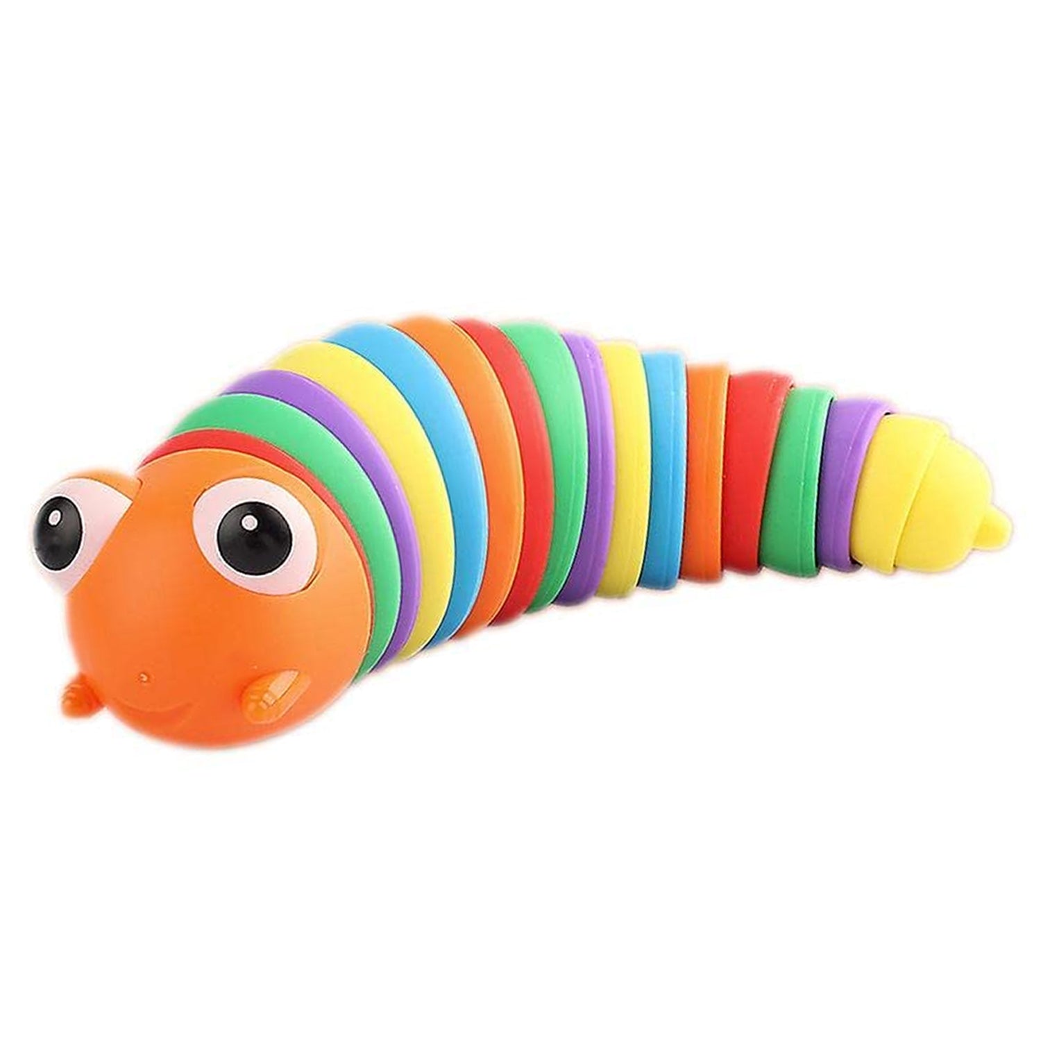 3D Rainbow Color Plastic Slug Fidget Toys, Stress Relieving Toy, Sensory Slug Toy for Boys and Girls, Finger slug Toy, for Autistic, Caterpillar Fidget Toys Stress Relief Gifts for Toddlers Kids Adults (1 Pc) - Image 4