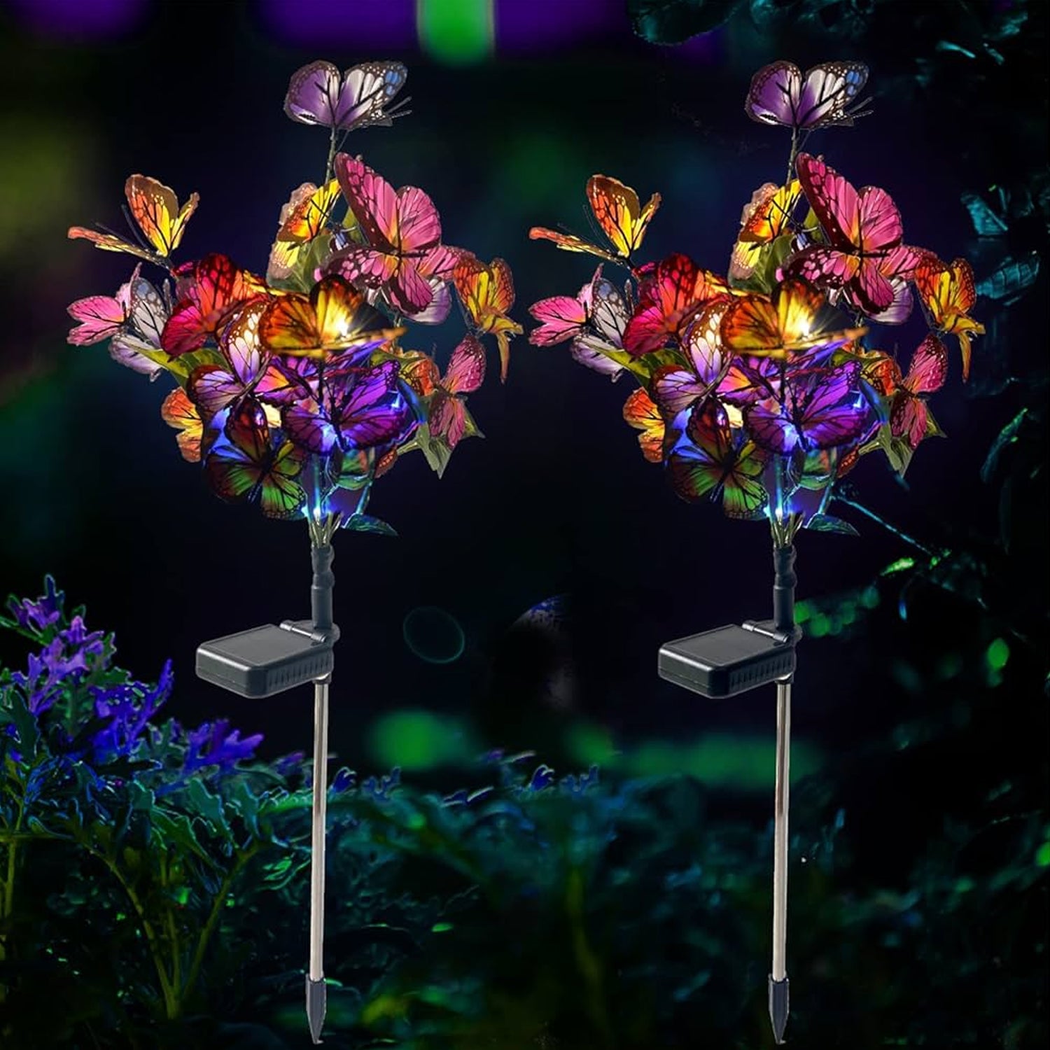 Solar-Powered LED Butterfly Garden Flower Light - Image 8
