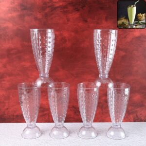 Supermom Transparent Plastic Milkshake Glass Set (400ML / 6 Pc)