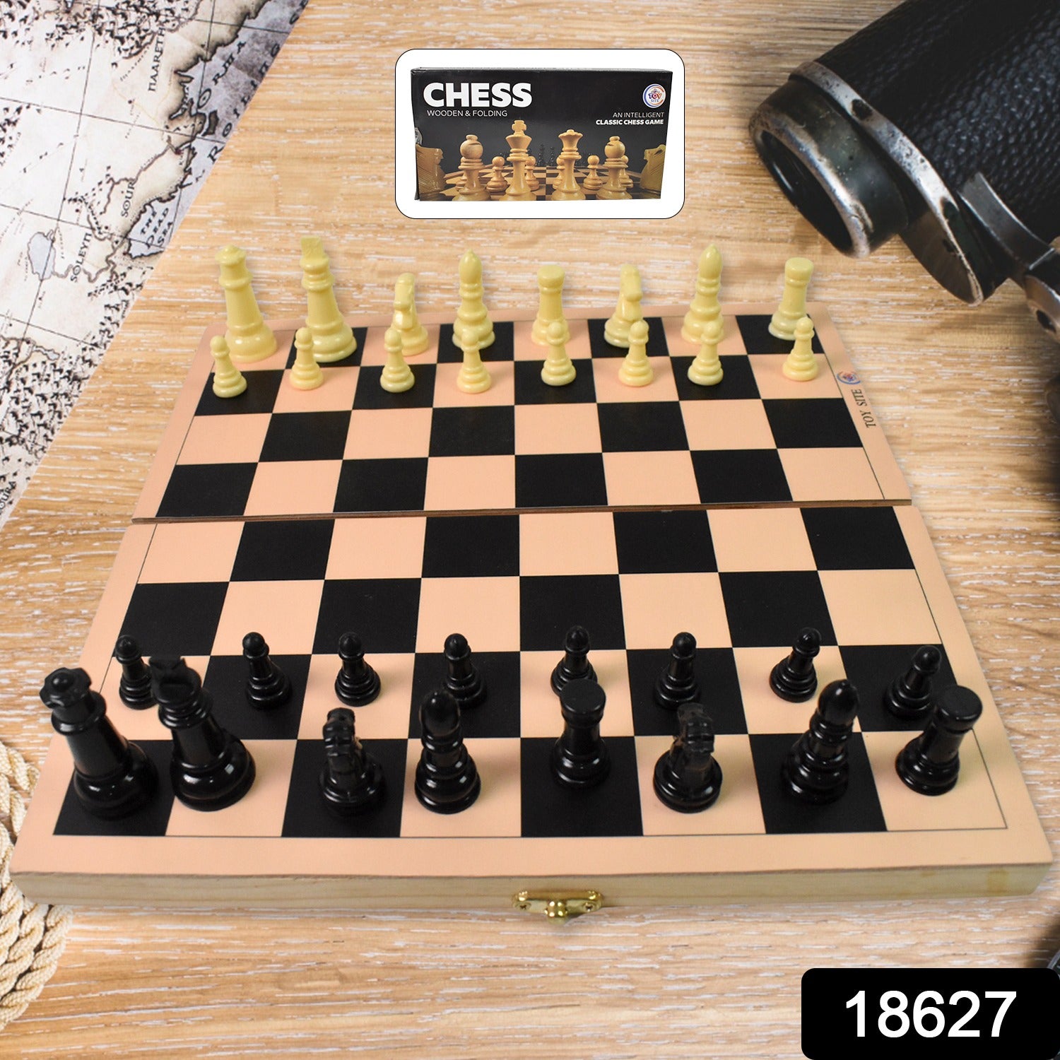 Folding Wooden Chess Board Set (30 × 30 Cm / 1 Set) - Image 2