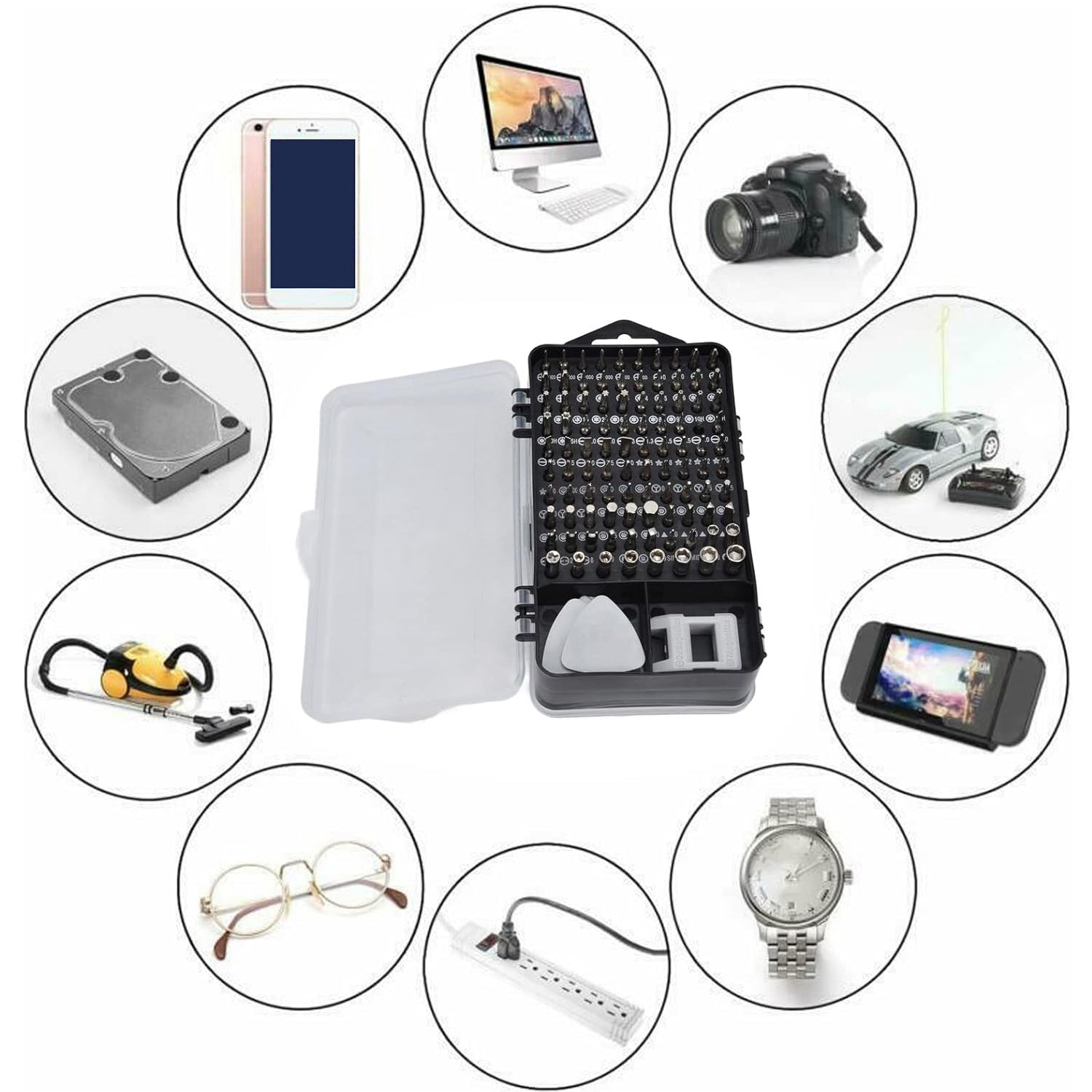 Screwdriver Electronic Laptop, Mobile Repair Tool Kit (117 Pcs Set) - Image 9