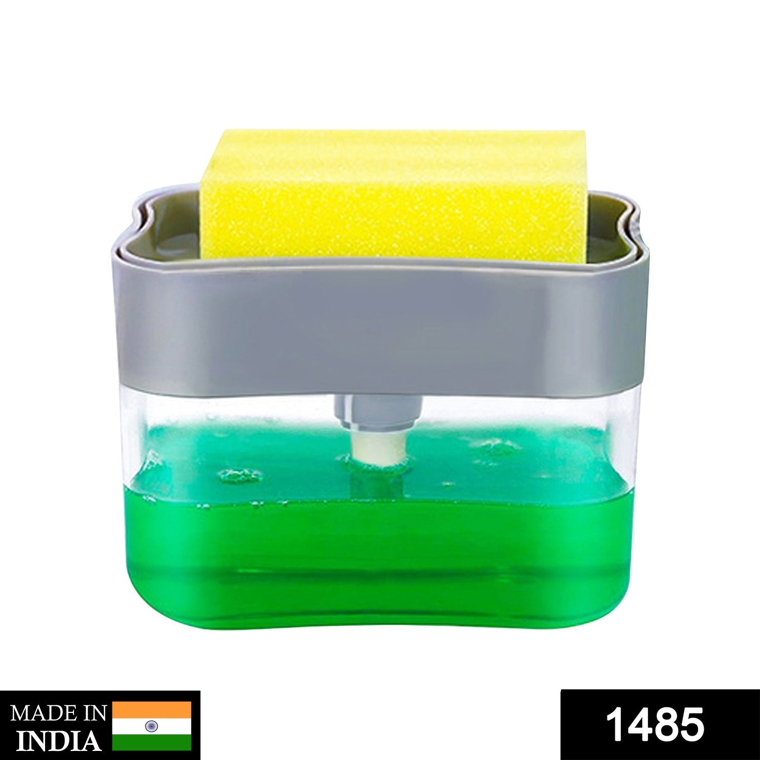 Liquid Soap Dispenser on Countertop with Sponge Holder For Pet - Image 2