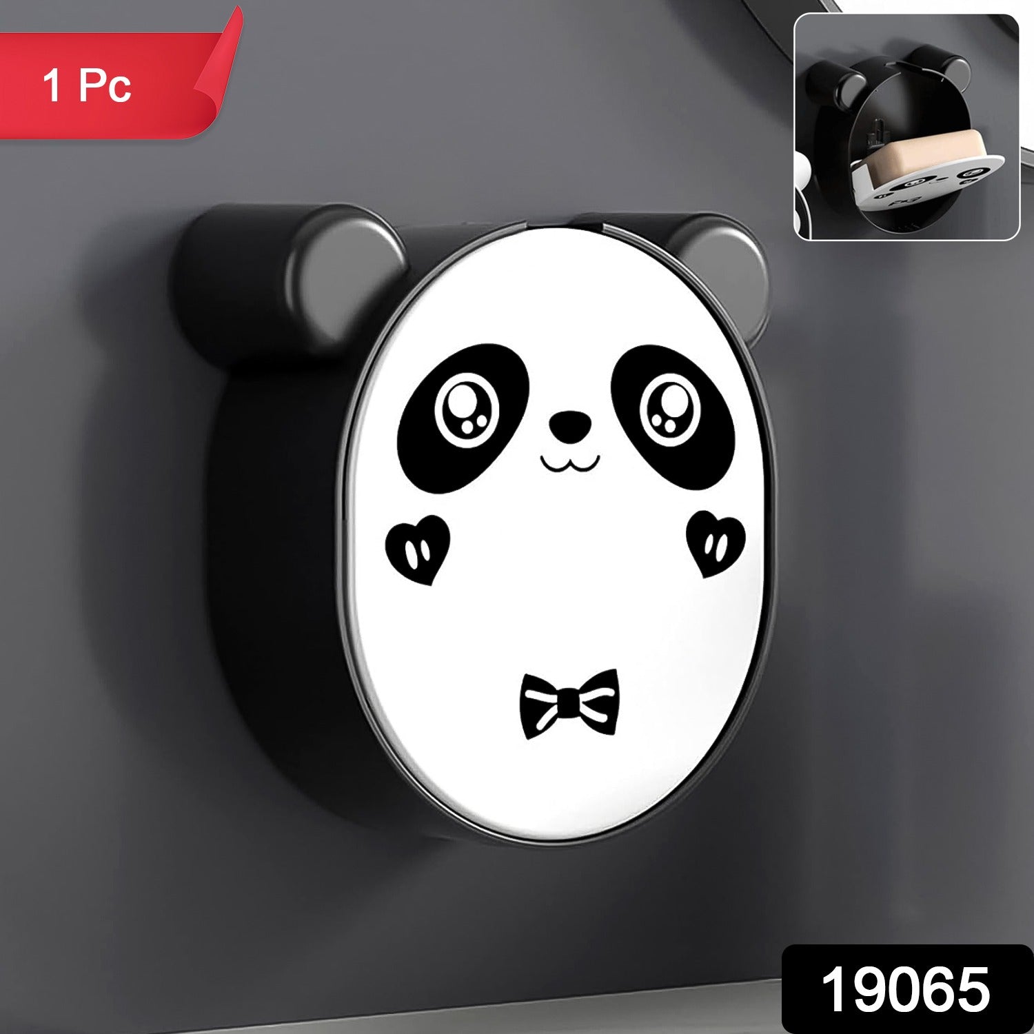 Plastic Cute Panda Soap Box – Wall Mounted Flip-Top Drain Soap Case (1 Pc) - Image 2